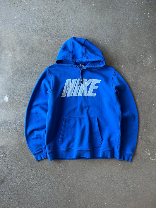 Vintage Sky Blue Nike Spellout Hoodie - L