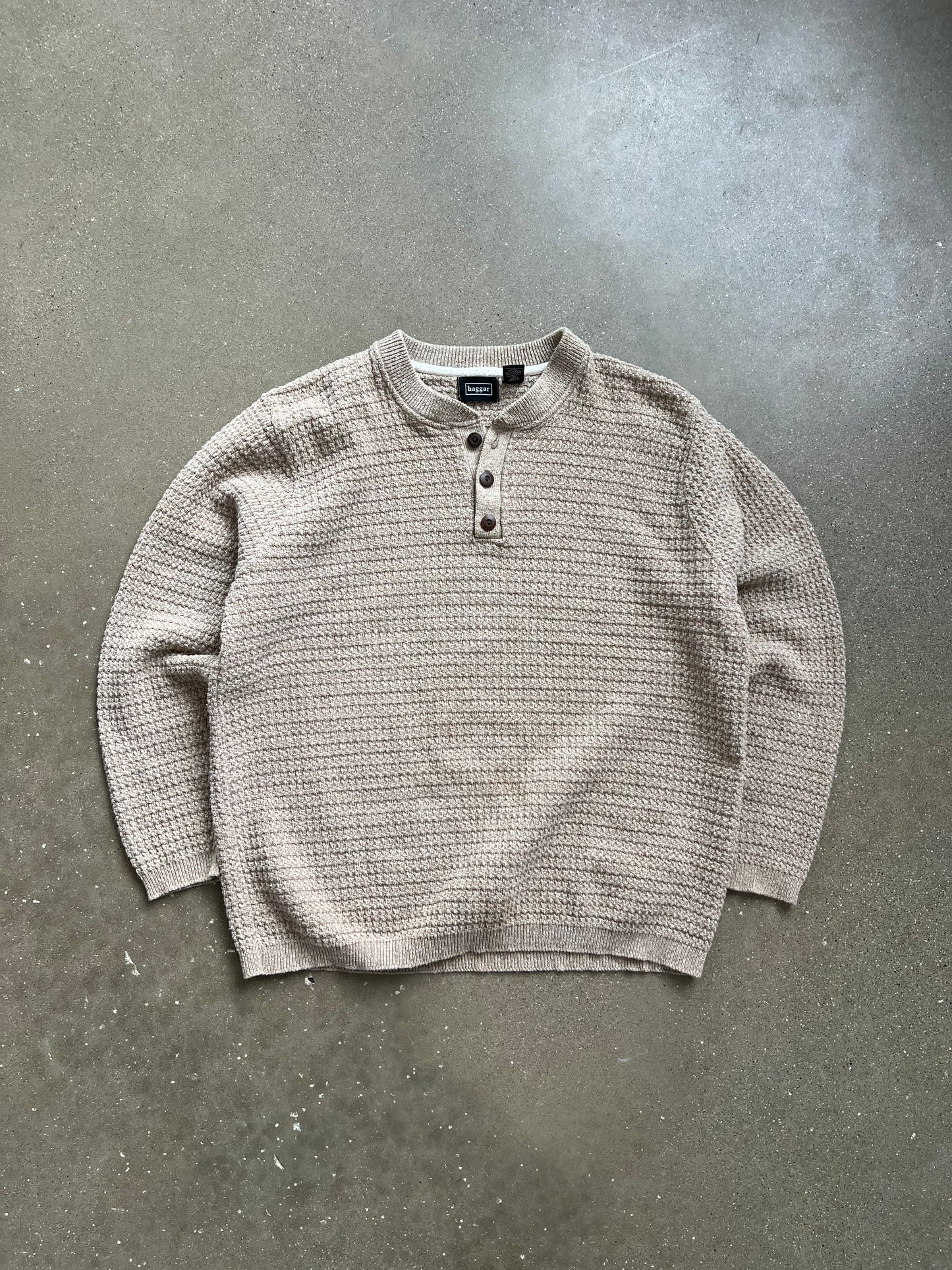Vintage Tan Haggar Knit Sweater - L