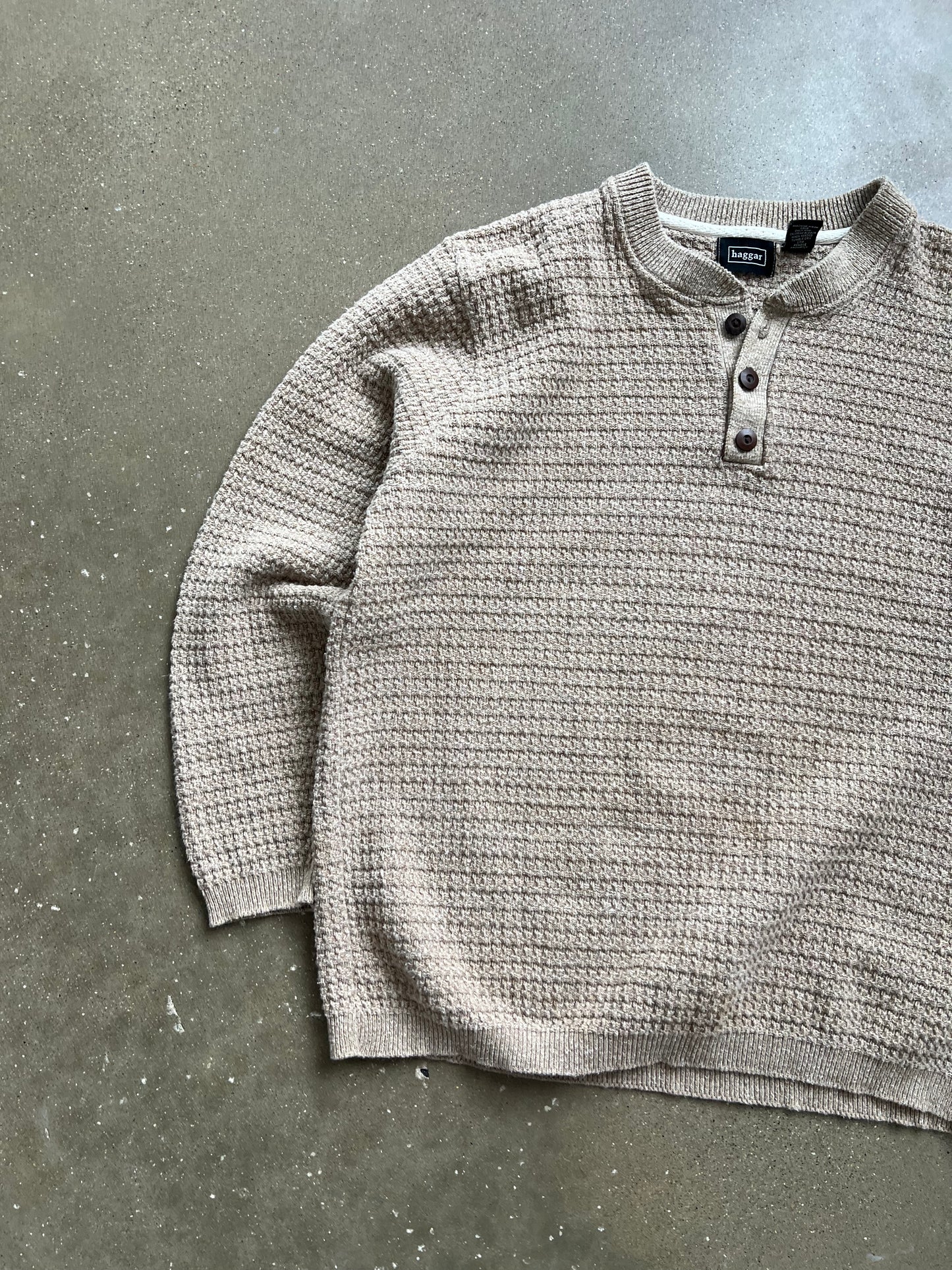 Vintage Tan Haggar Knit Sweater - L