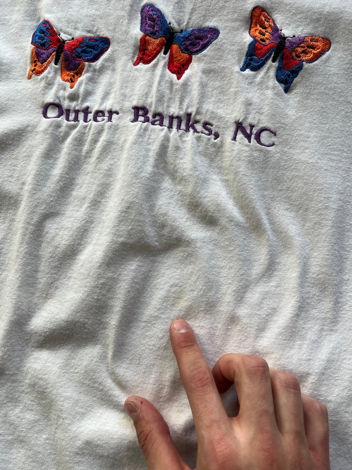 Vintage White Outer Banks Butterfly Shirt - M