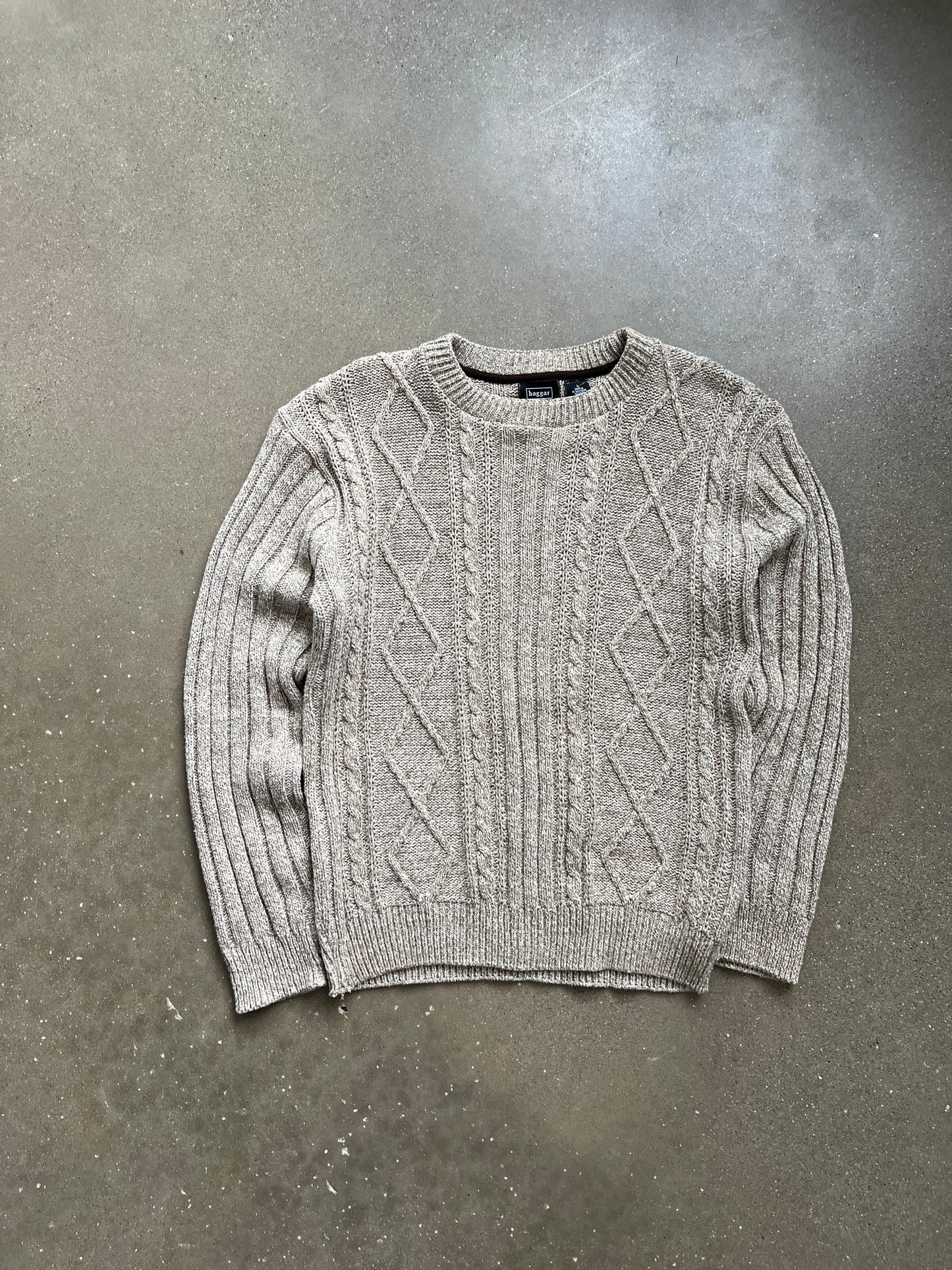 Vintage Cream Haggar Knit Sweater - L