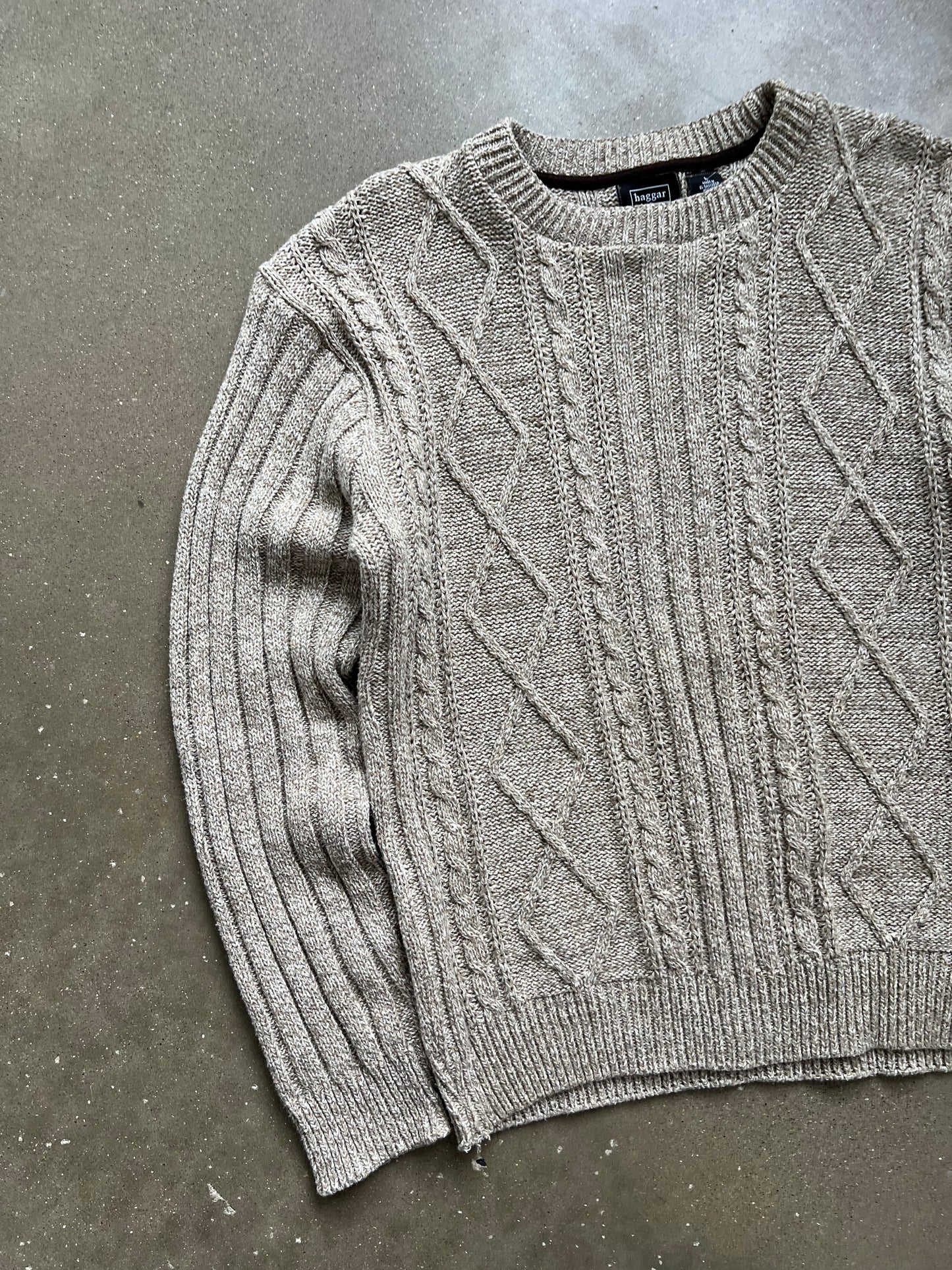 Vintage Cream Haggar Knit Sweater - L