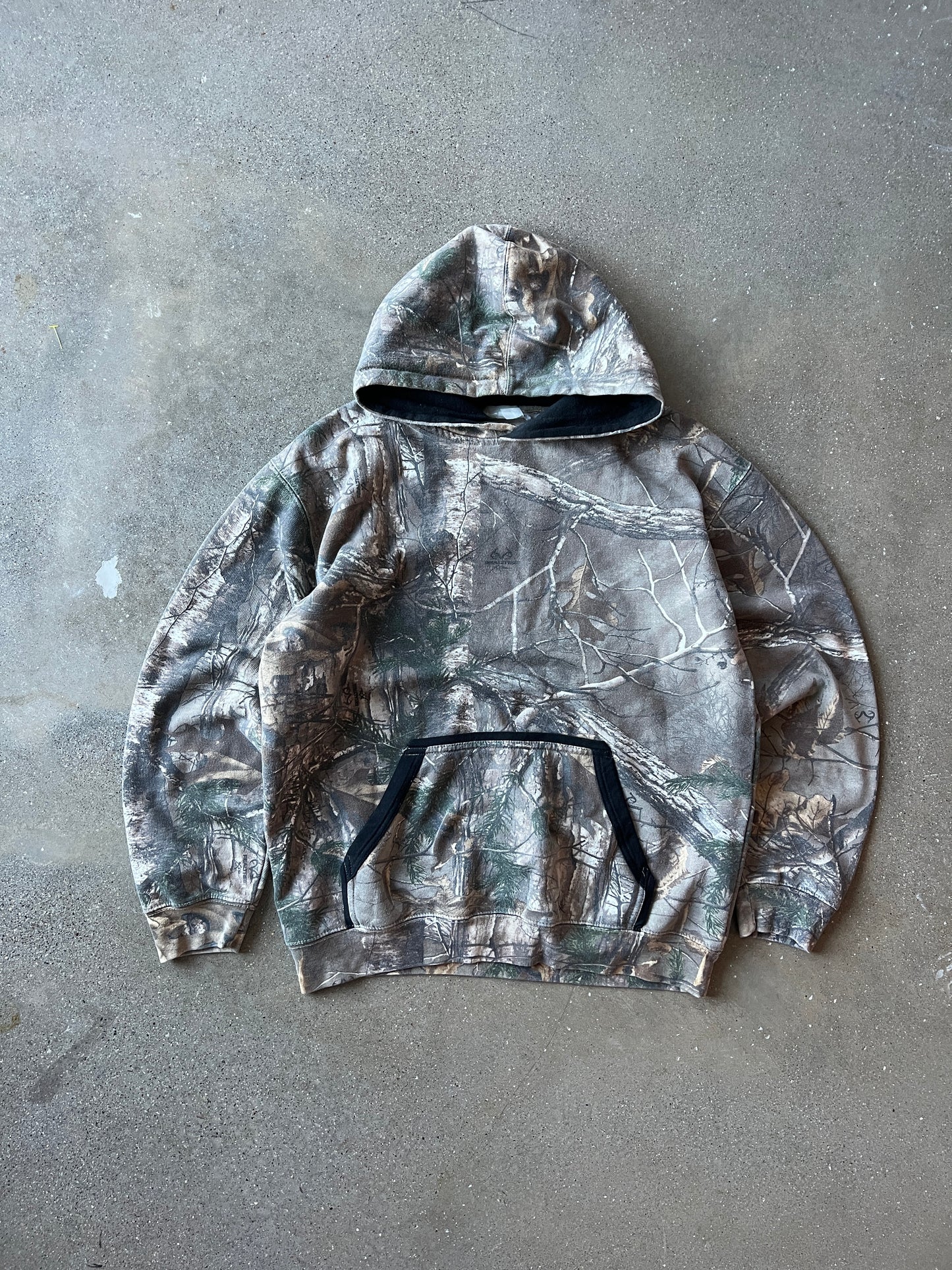 Vintage Faded Camo RealTree Hoodie - L
