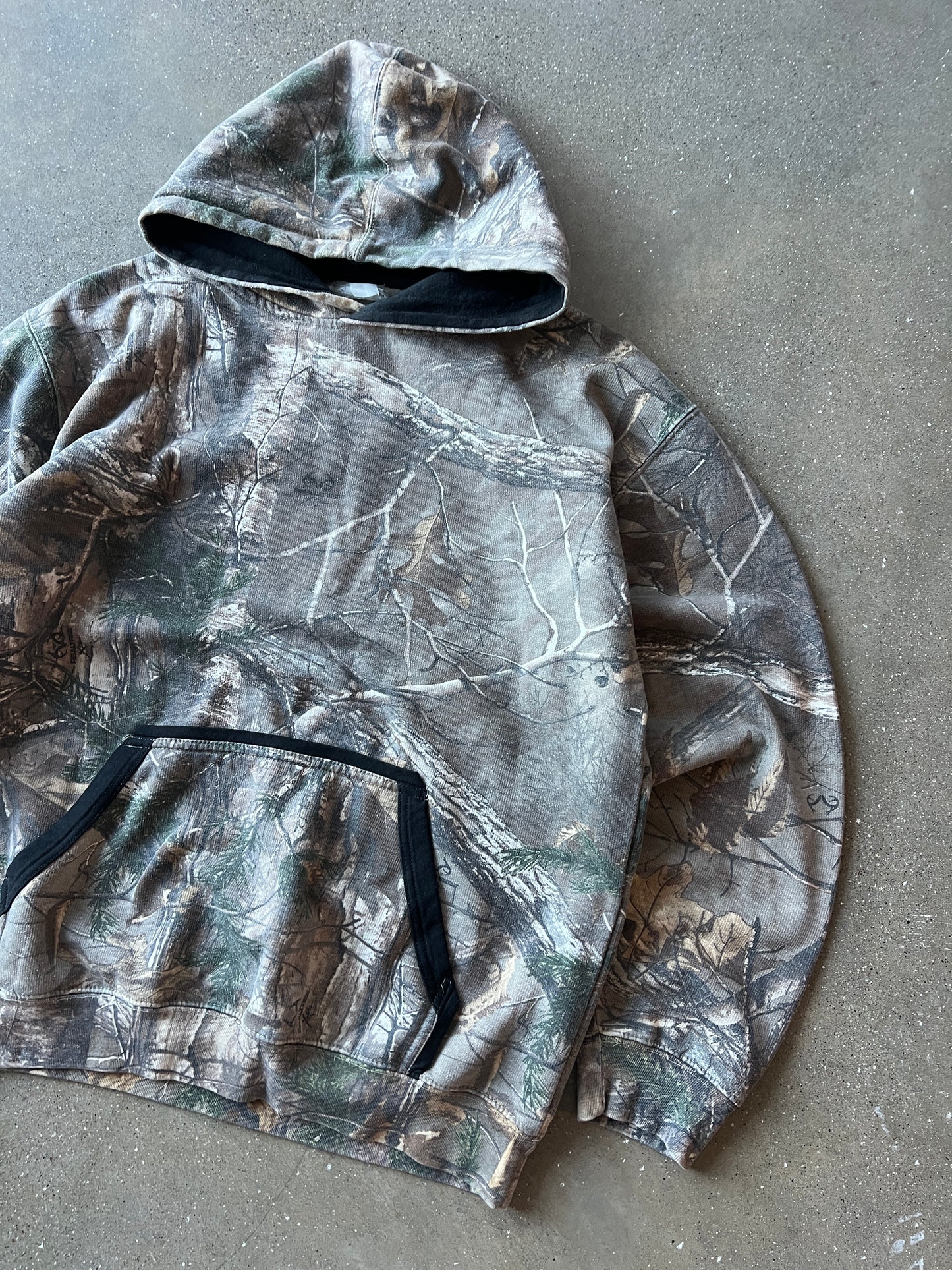 Vintage Faded Camo RealTree Hoodie - L