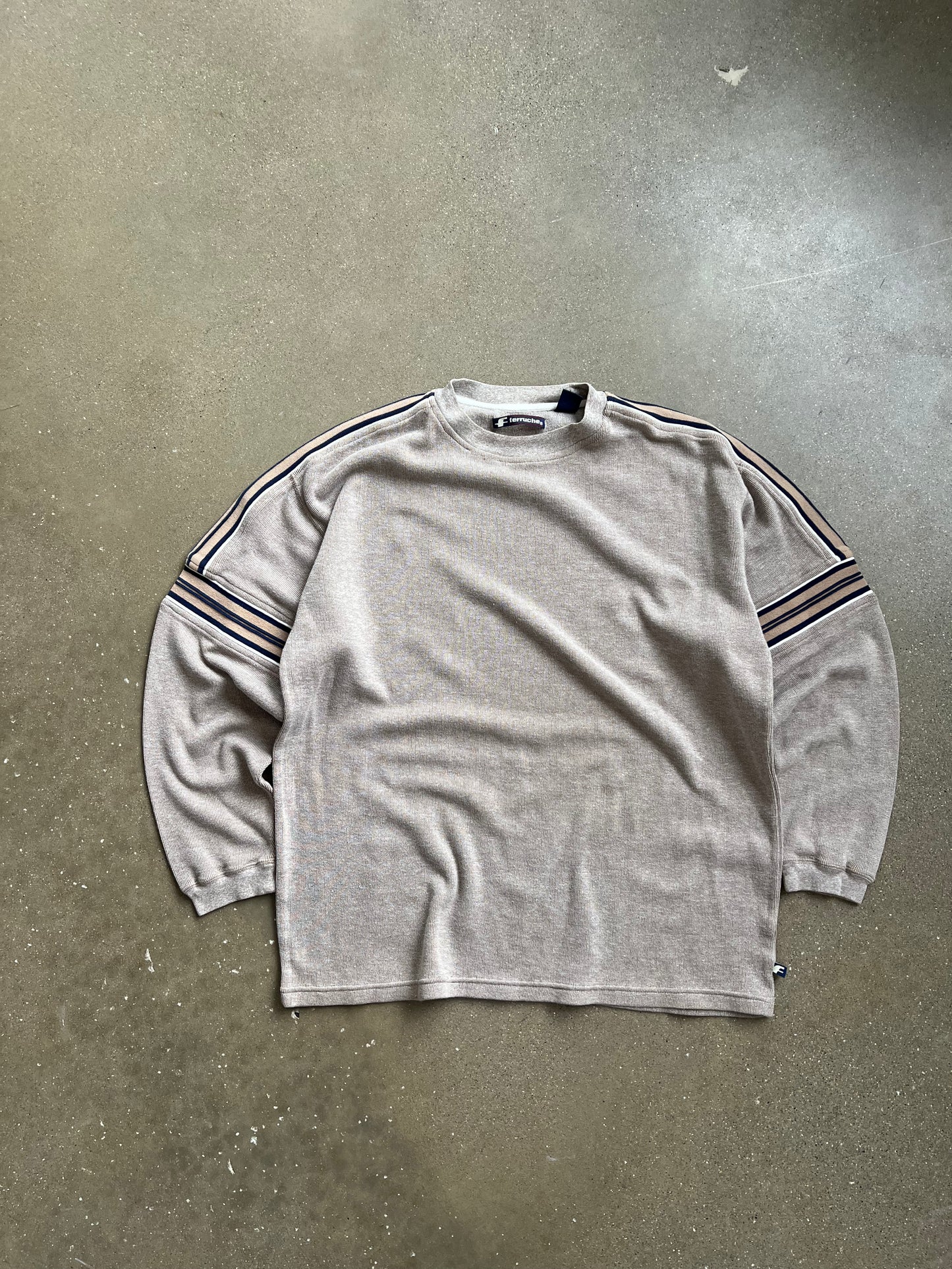 Vintage Tan Stripped Longsleeve Shirt - L