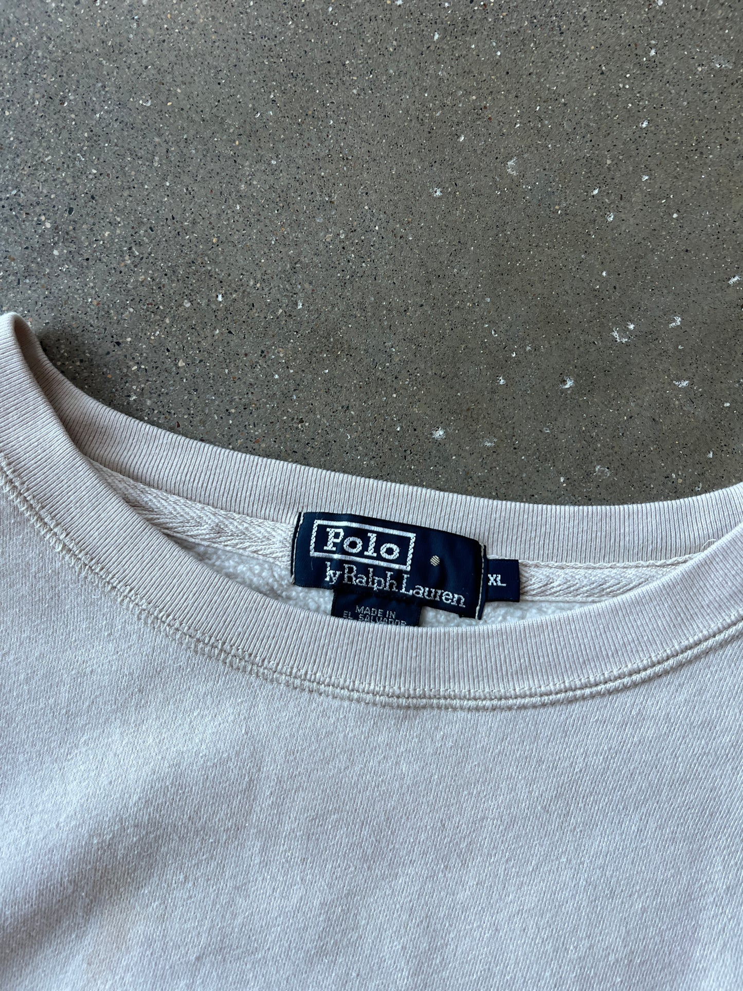 Vintage Cream Polo Ralph Lauren Crew - XL