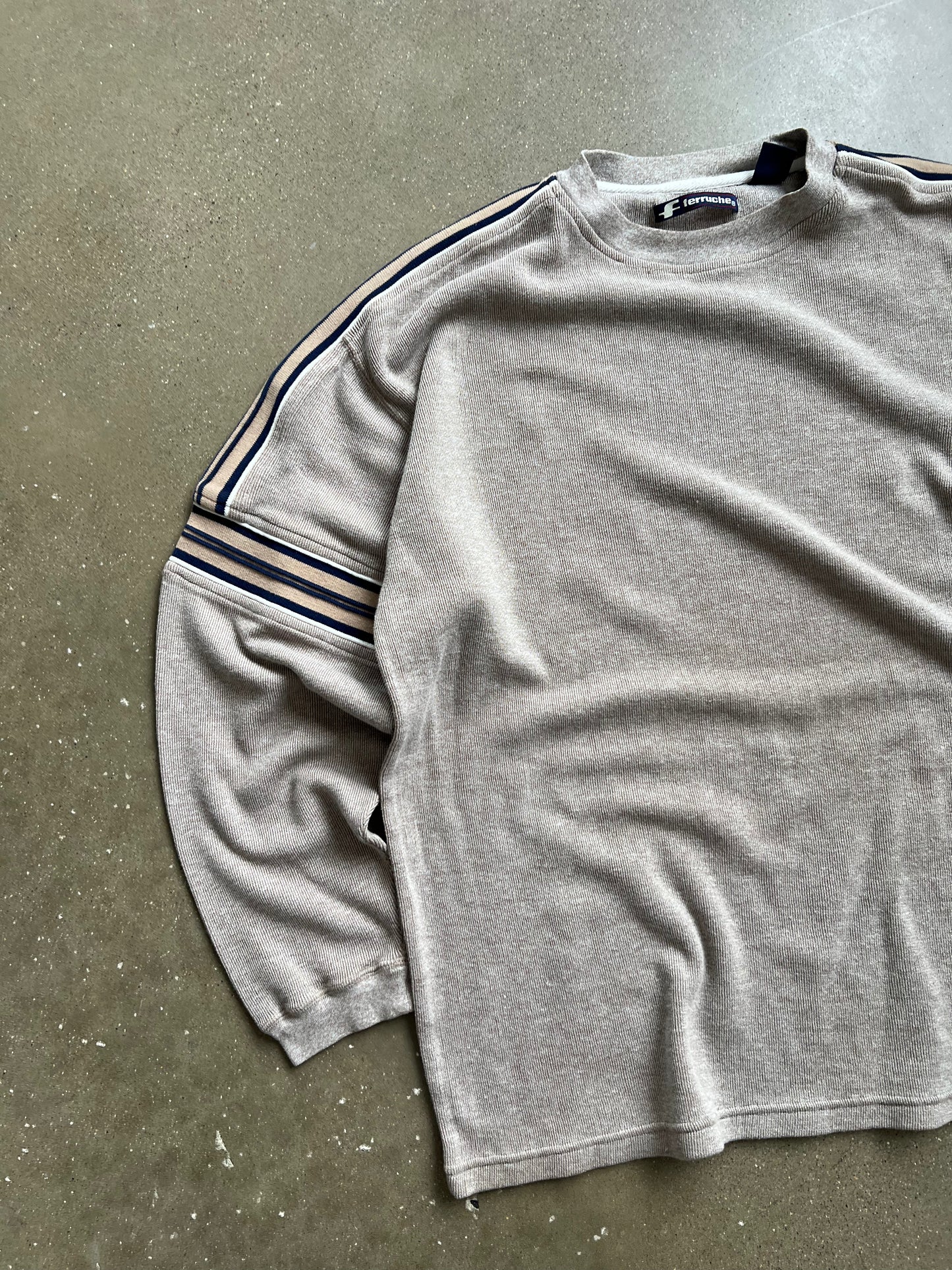 Vintage Tan Stripped Longsleeve Shirt - L