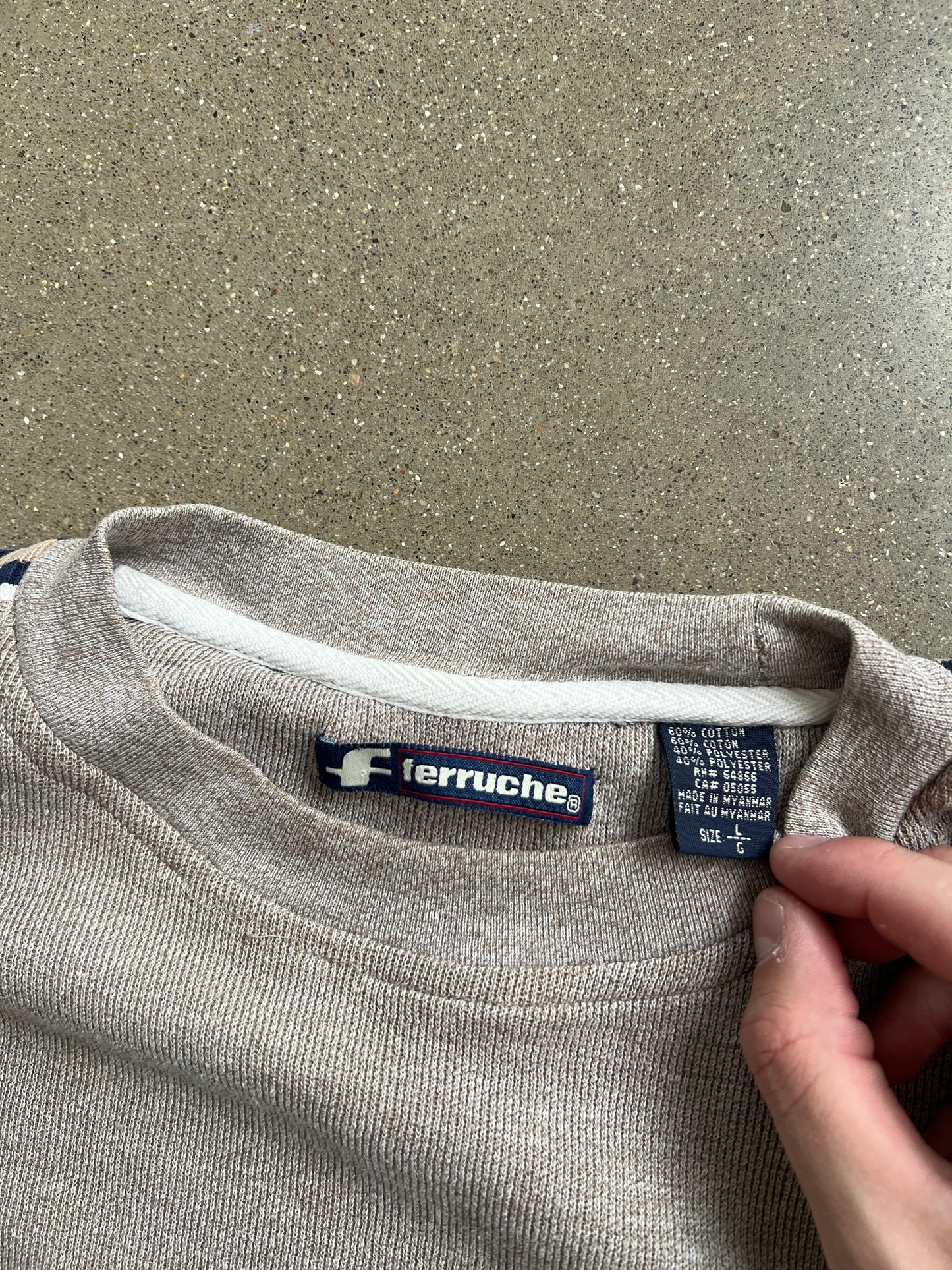 Vintage Tan Stripped Longsleeve Shirt - L