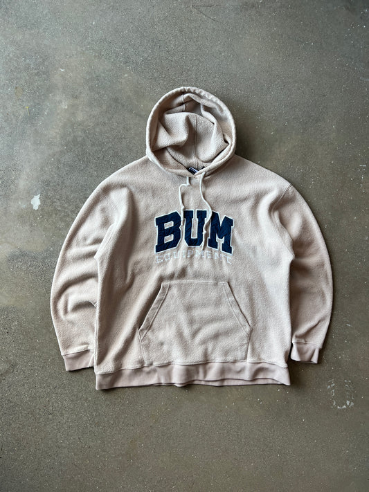 Vintage Cream Bum Equipment Spellout Hoodie - L