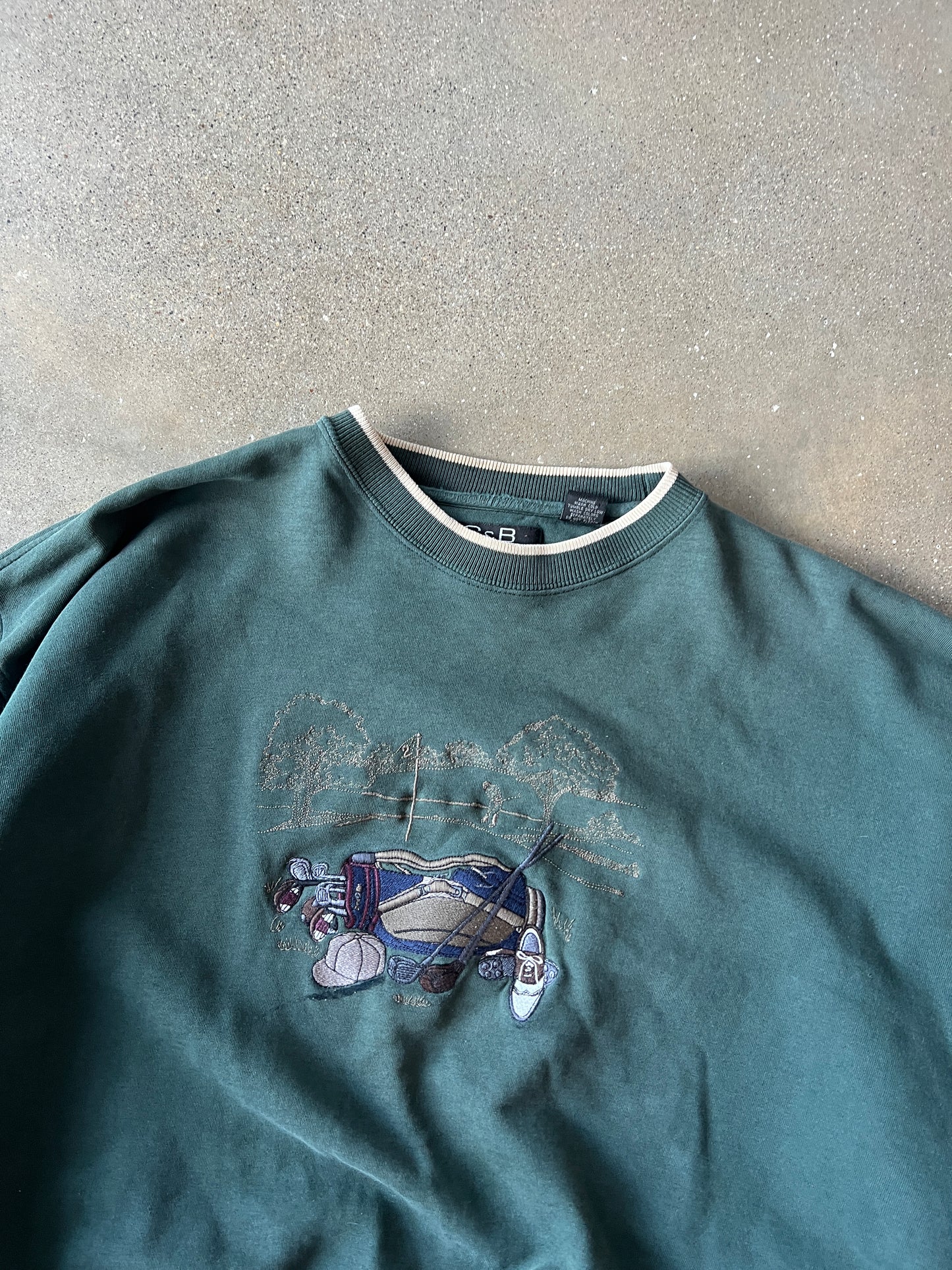 Vintage Green Croft & Borrow Golf Crew - XL