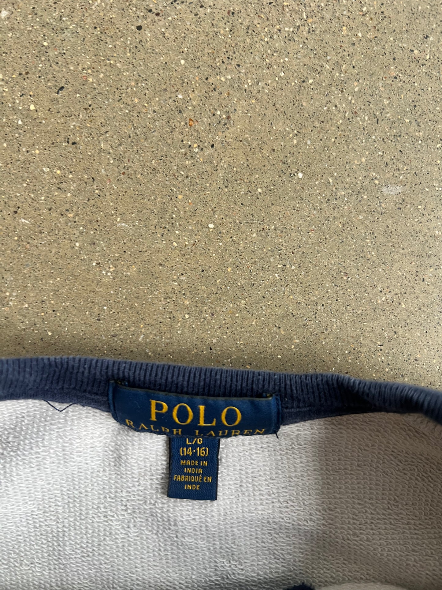 Vintage White Polo Spellout Crew - S
