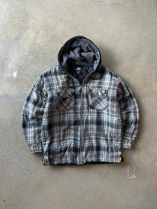 Vintage Brown Dickies Flannel Hoodie - M