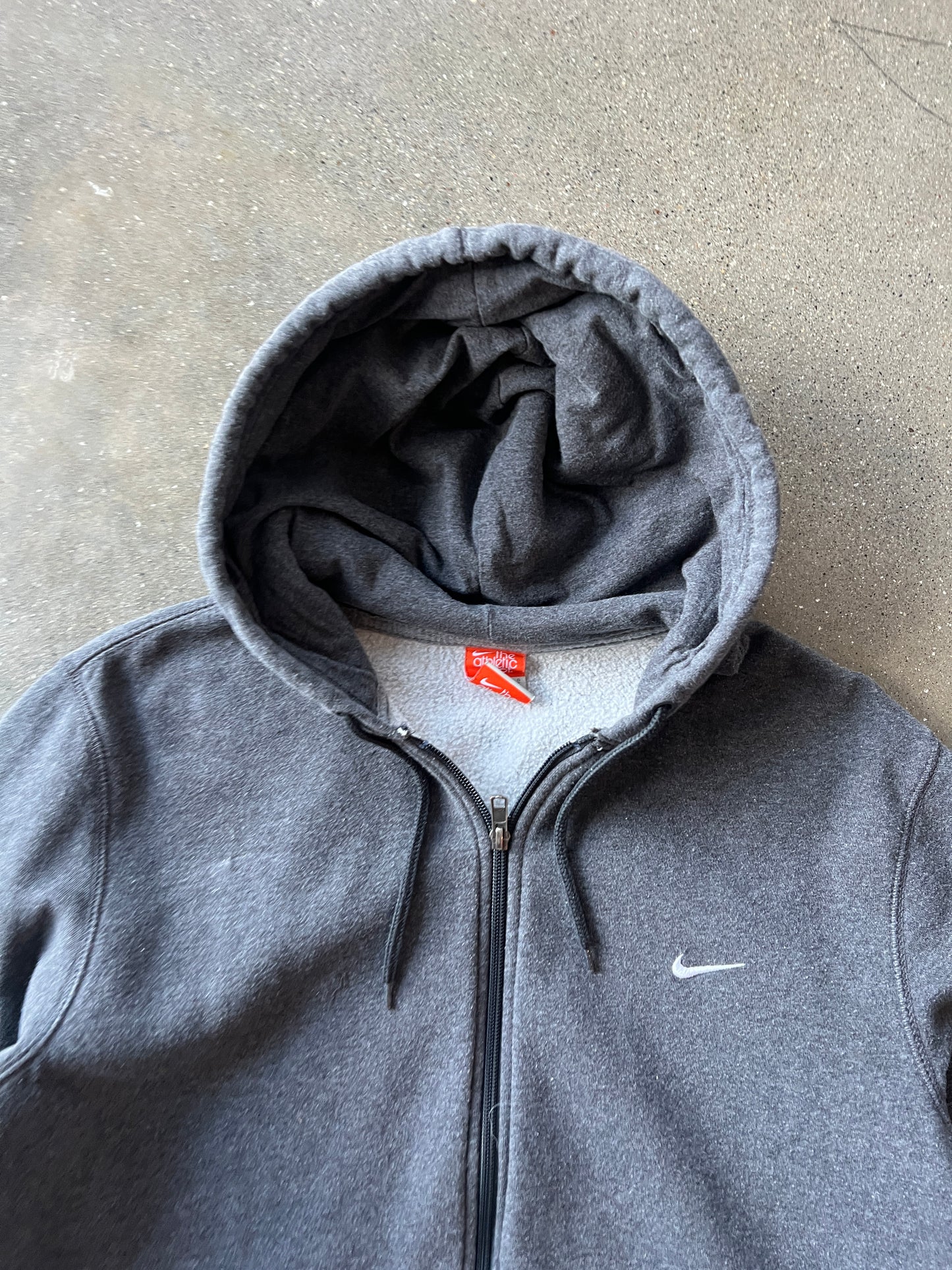 Vintage Grey Nike Swoosh Hoodie - L