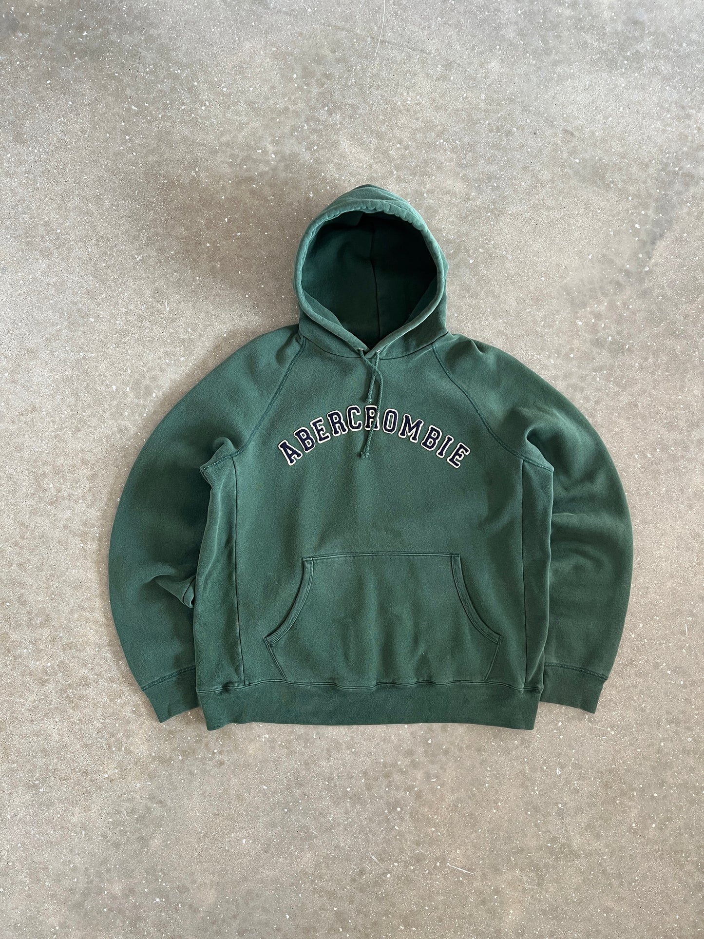 Vintage Dark Green Abercrombie Spellout Hoodie - L