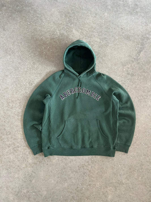 Vintage Dark Green Abercrombie Spellout Hoodie - L