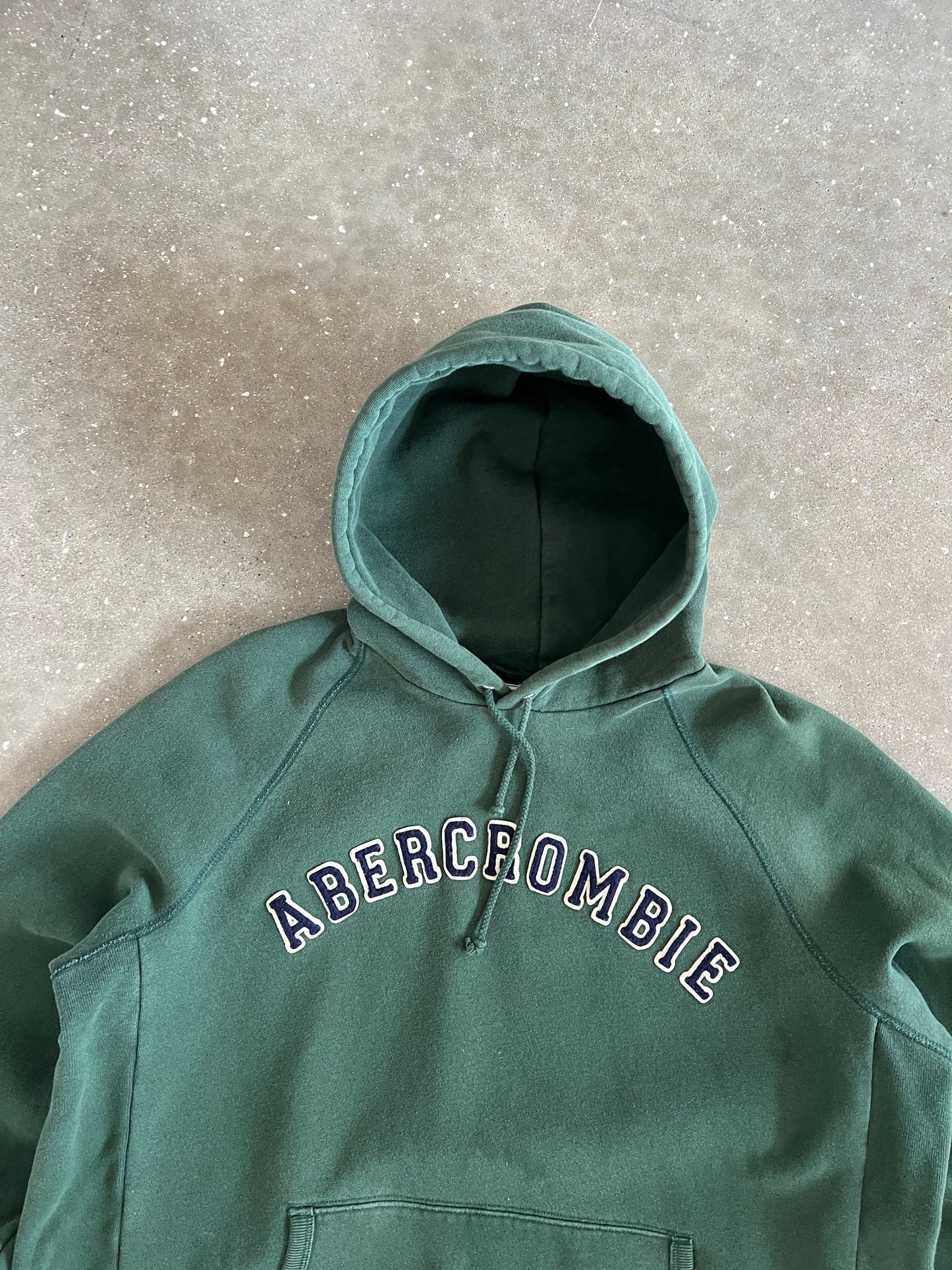 Vintage Dark Green Abercrombie Spellout Hoodie - L