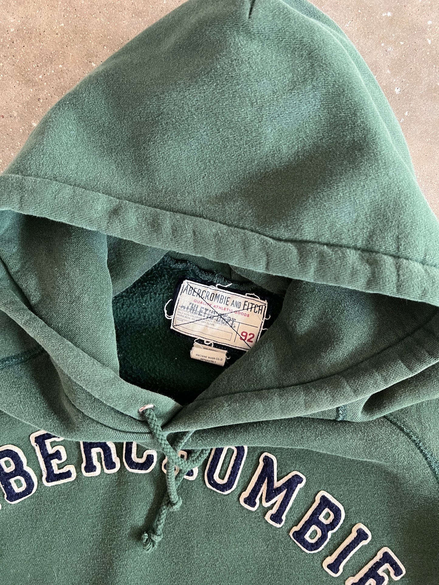 Vintage Dark Green Abercrombie Spellout Hoodie - L