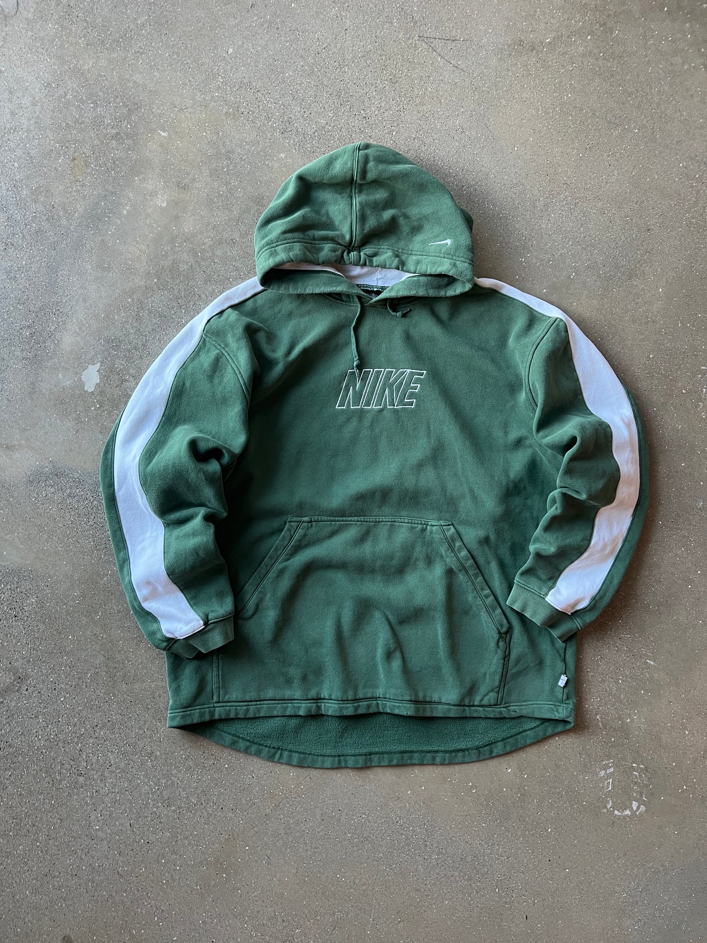 Vintage Green Nike Spellout Hoodie - XL