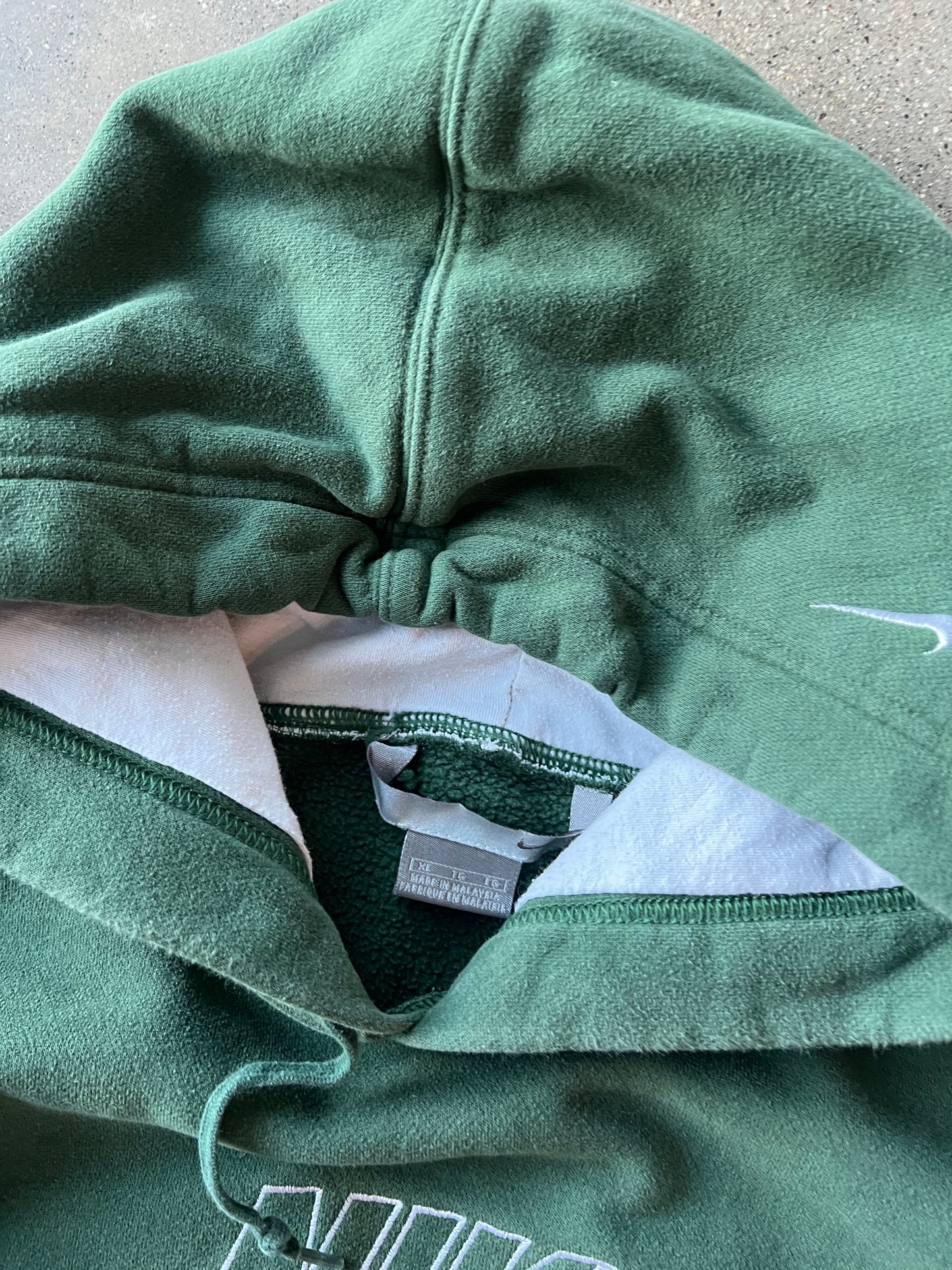 Vintage Green Nike Spellout Hoodie - XL