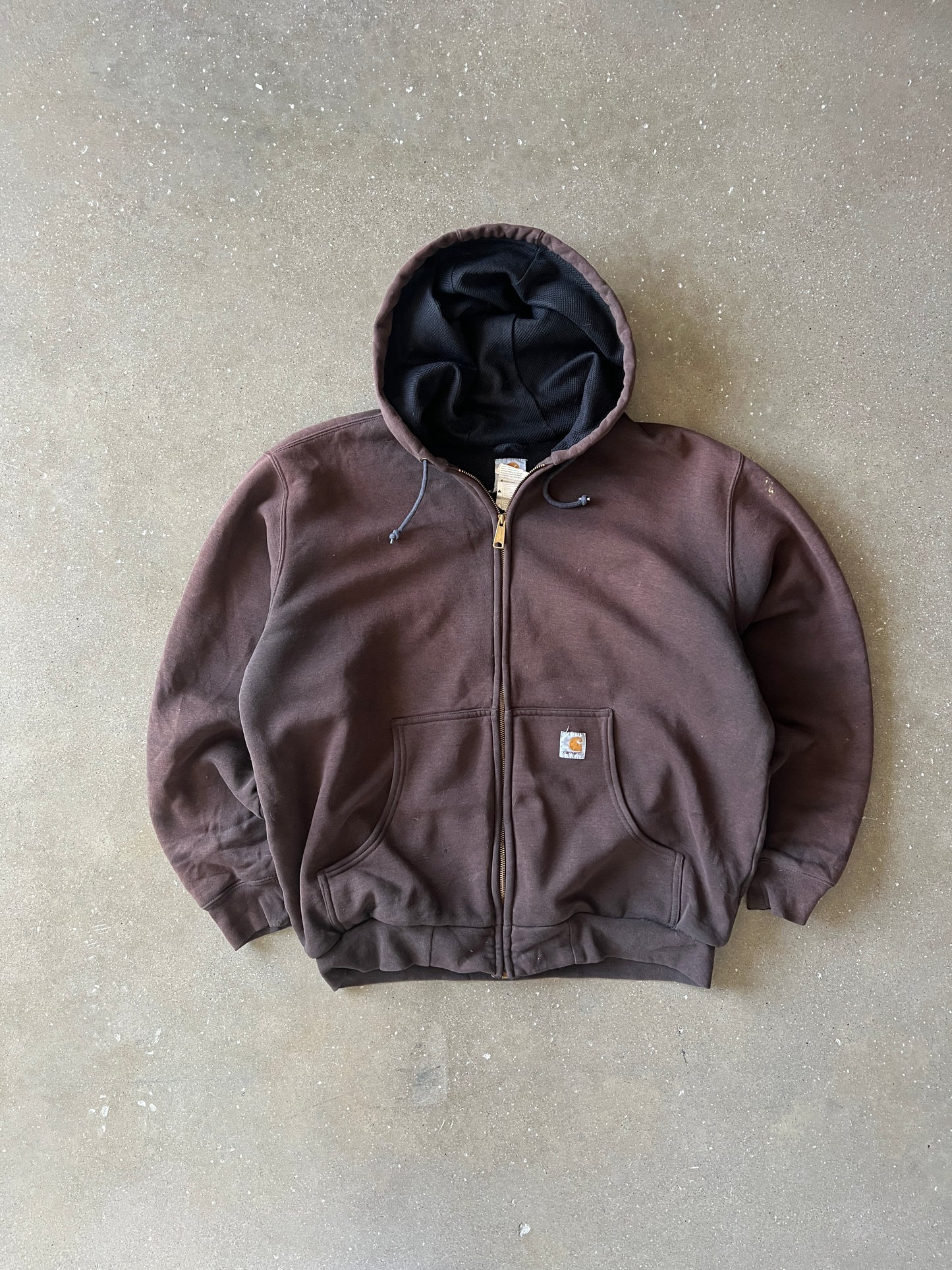 Vintage Faded Brown Carhartt Hoodie - L