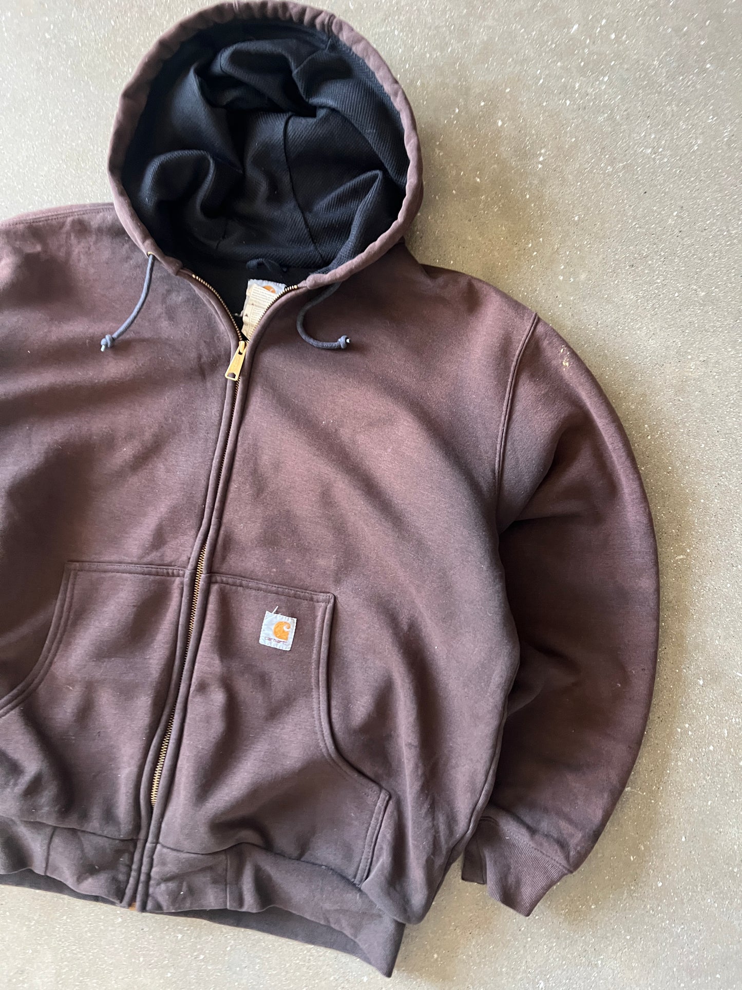 Vintage Faded Brown Carhartt Hoodie - L