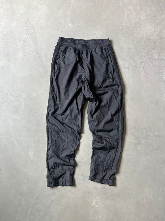 Black adidas stripped track pants - M