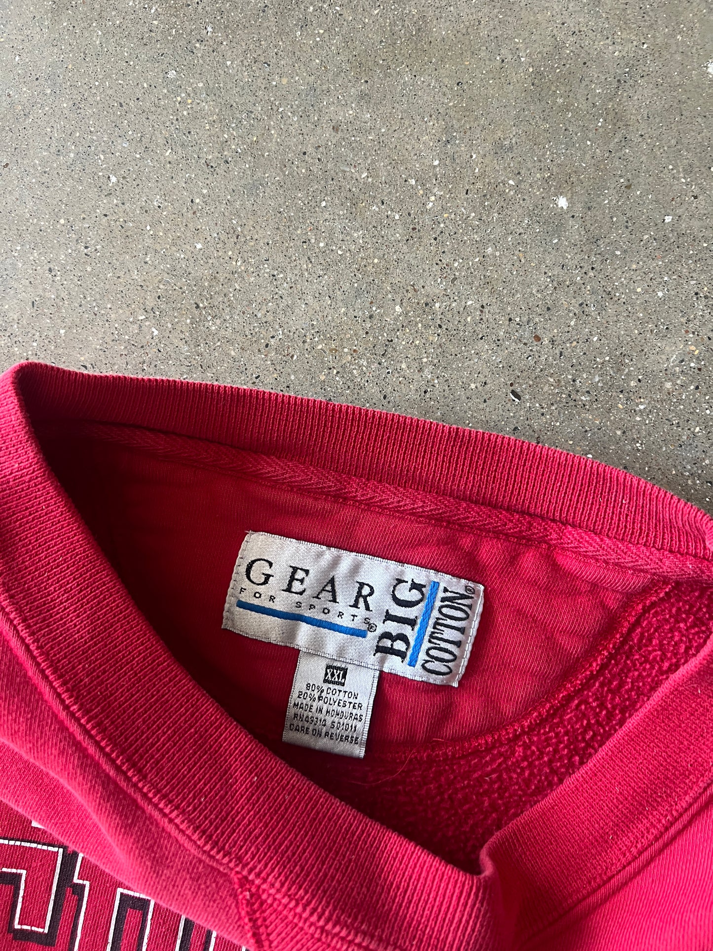 Vintage Cherry Red Nebraska Crew - XXL