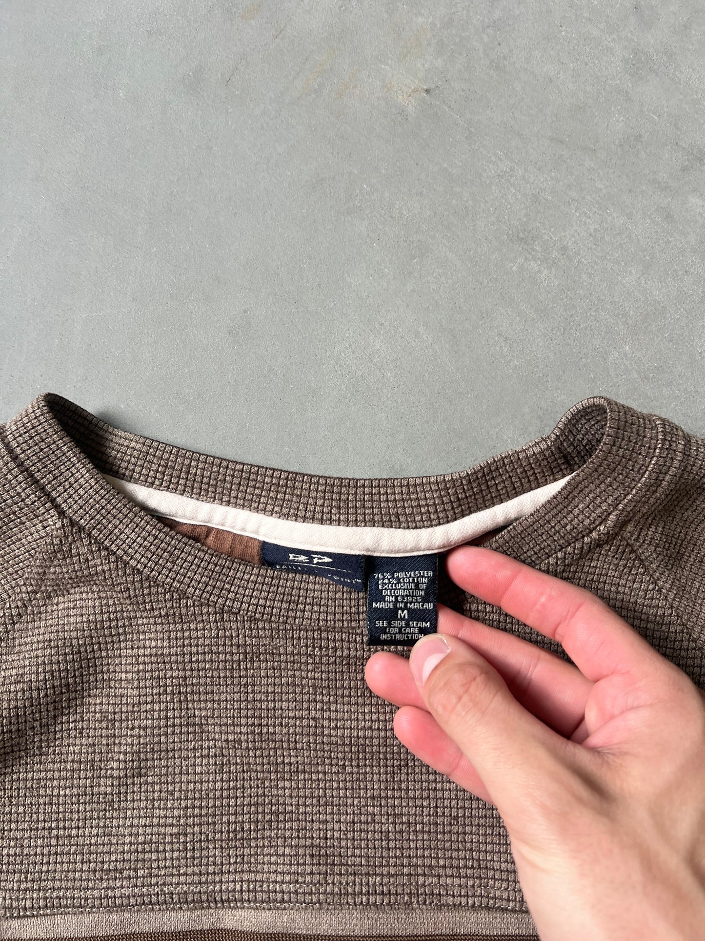 Vintage Mocha Brown Stripped Crewneck - M