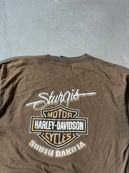 Vintage Brown Harley Davidson Shirt - XXL