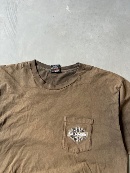 Vintage Brown Harley Davidson Shirt - XXL