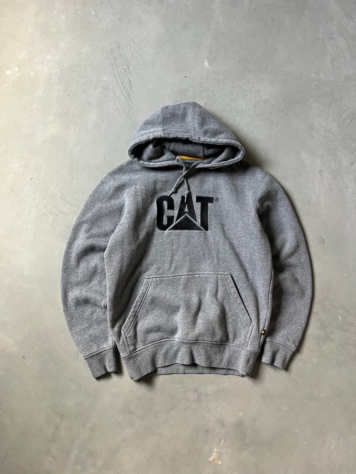 Vintage Grey CAT Spellout Hoodie - M