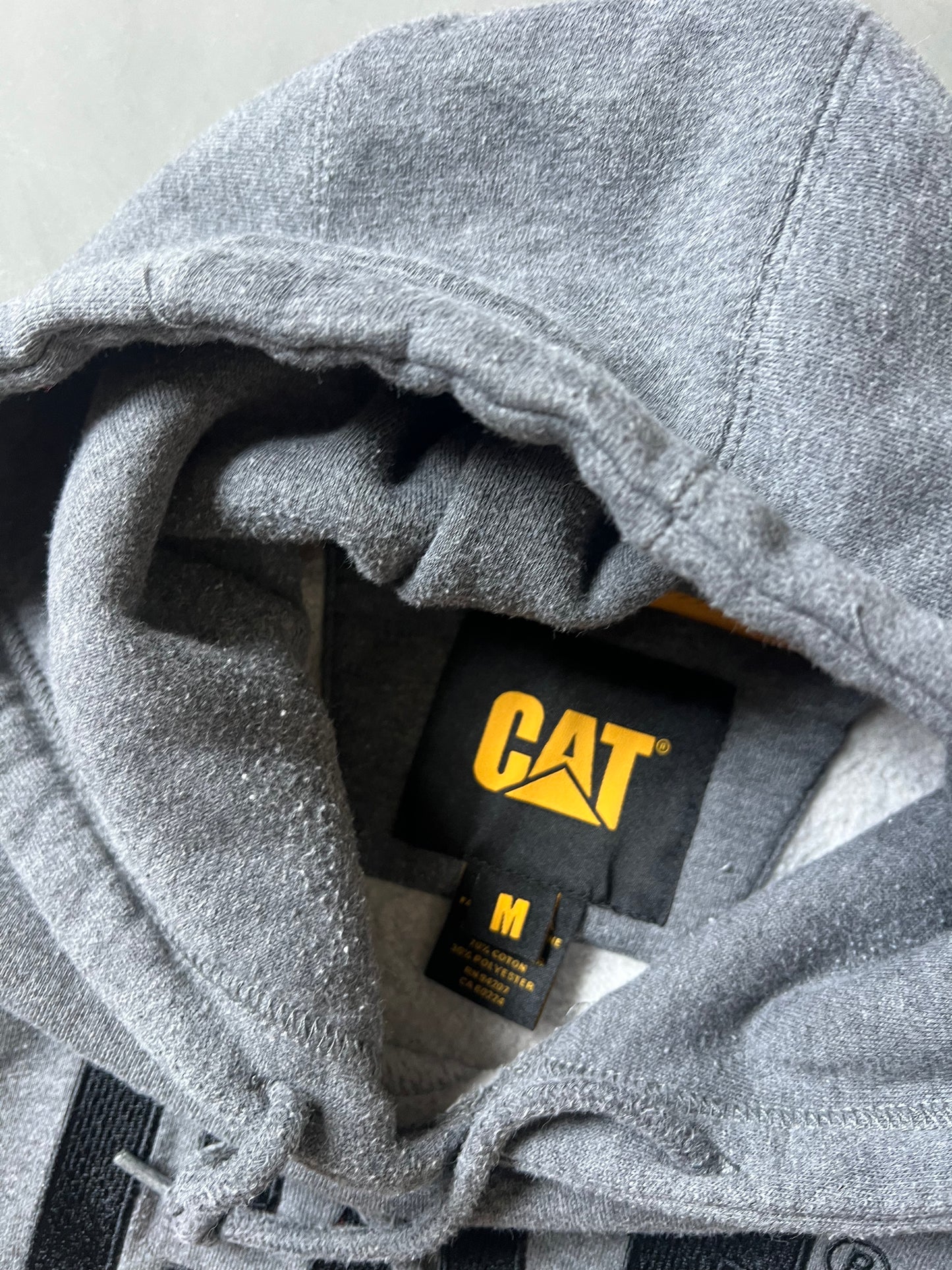 Vintage Grey CAT Spellout Hoodie - M