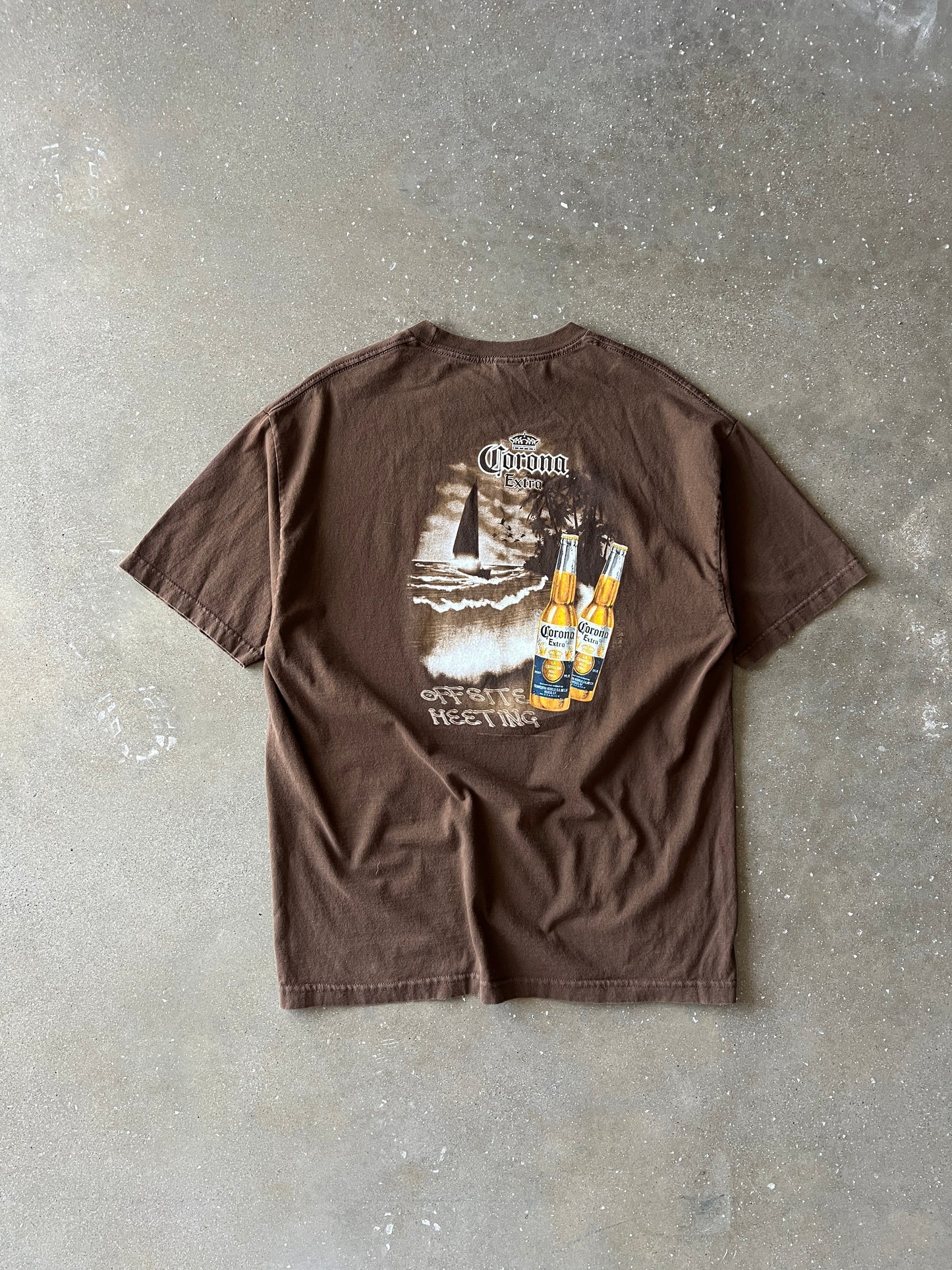 Vintage Brown Carona Beer Shirt - XL
