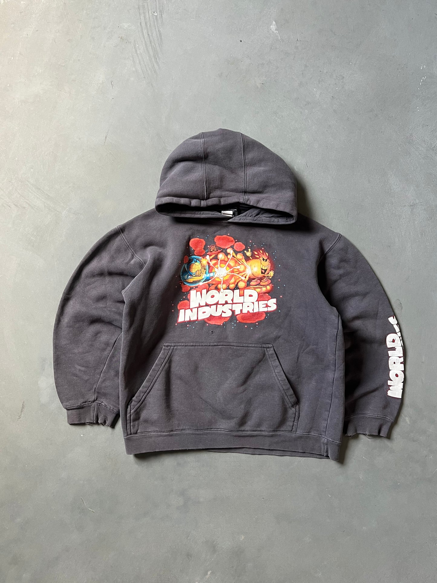 Vintage world industries flame boy skate hoodie - YL