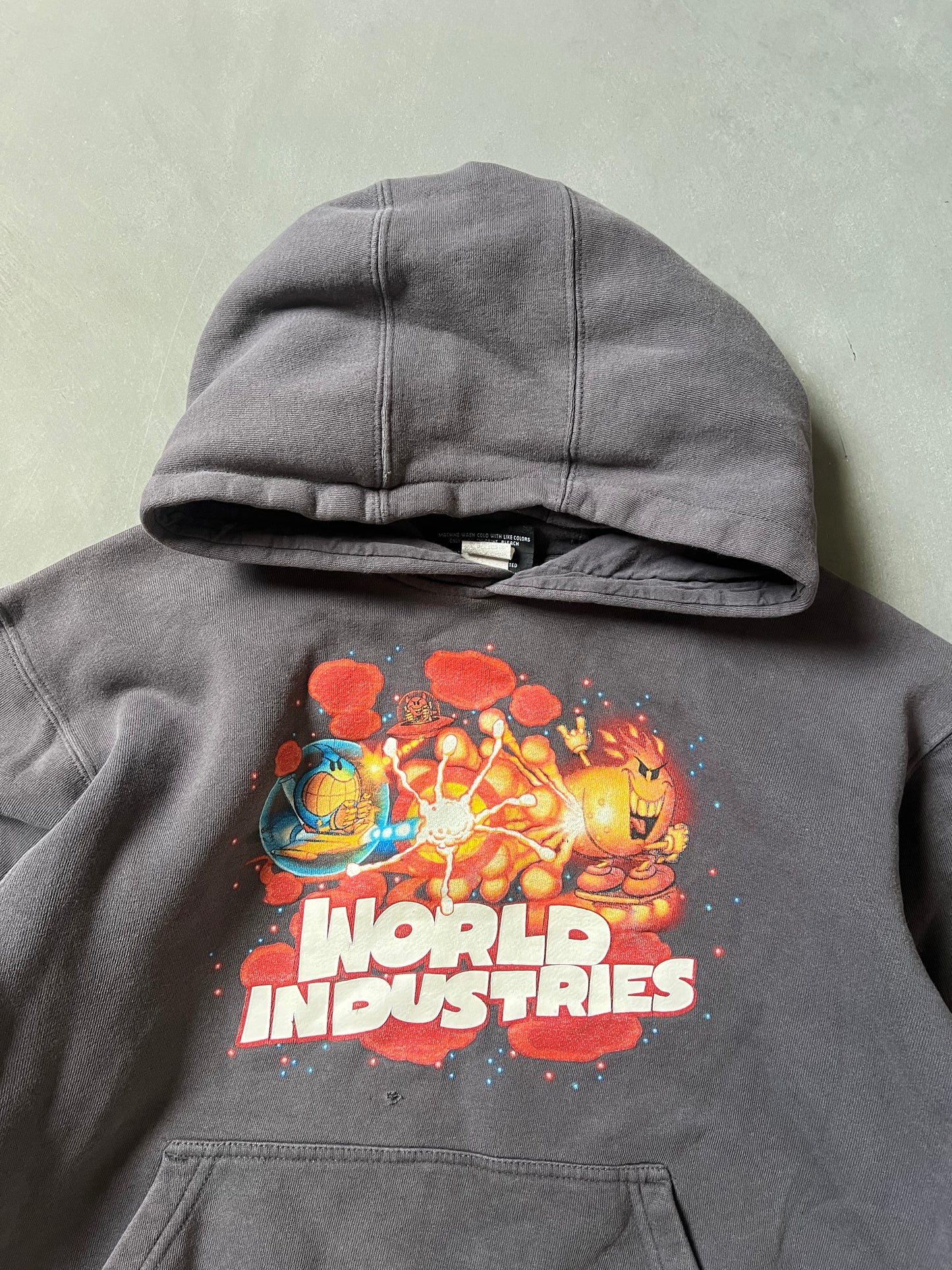 Vintage world industries flame boy skate hoodie - YL
