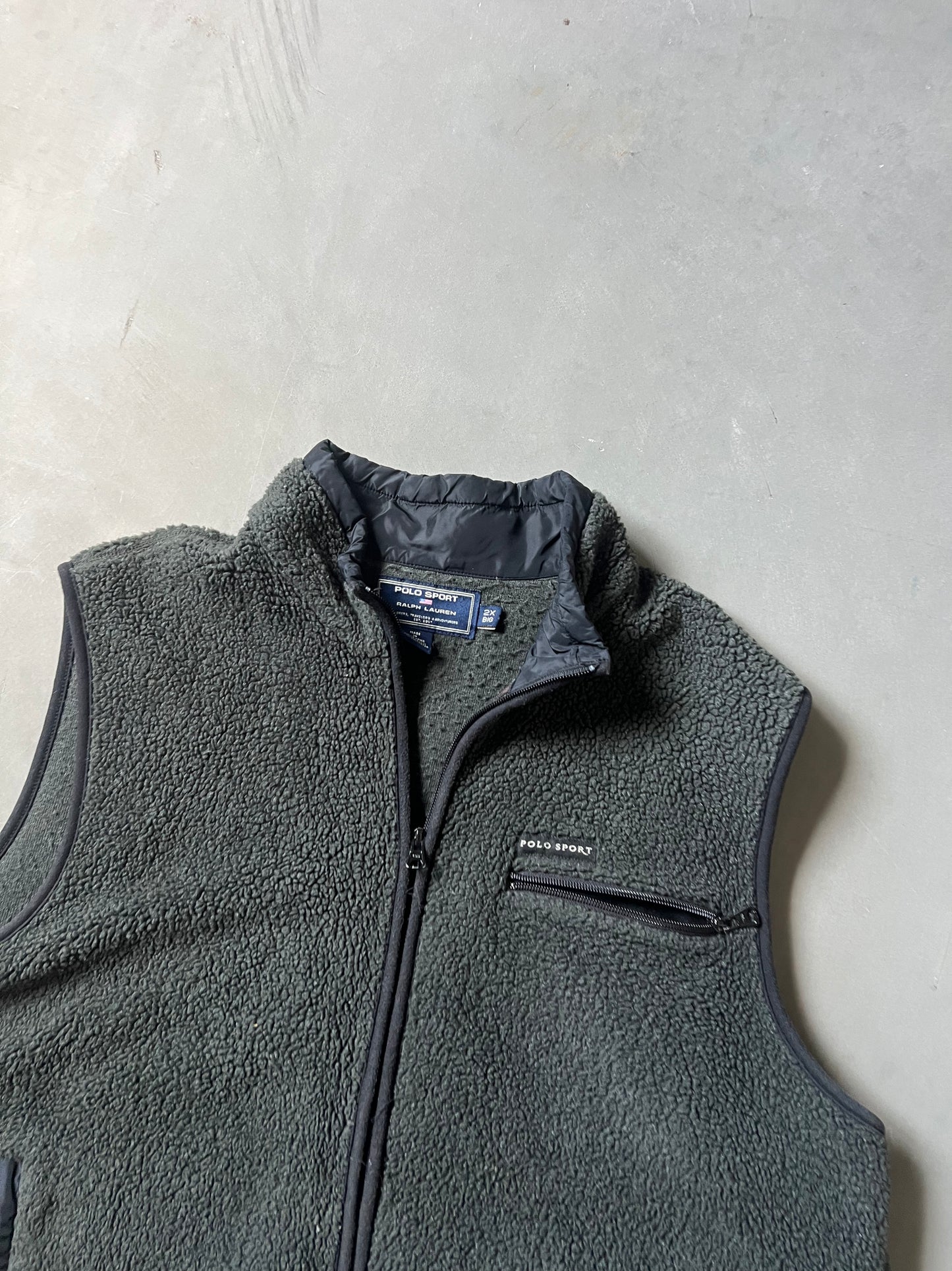 Vintage Dark Green Polo Sport Vest - XXL
