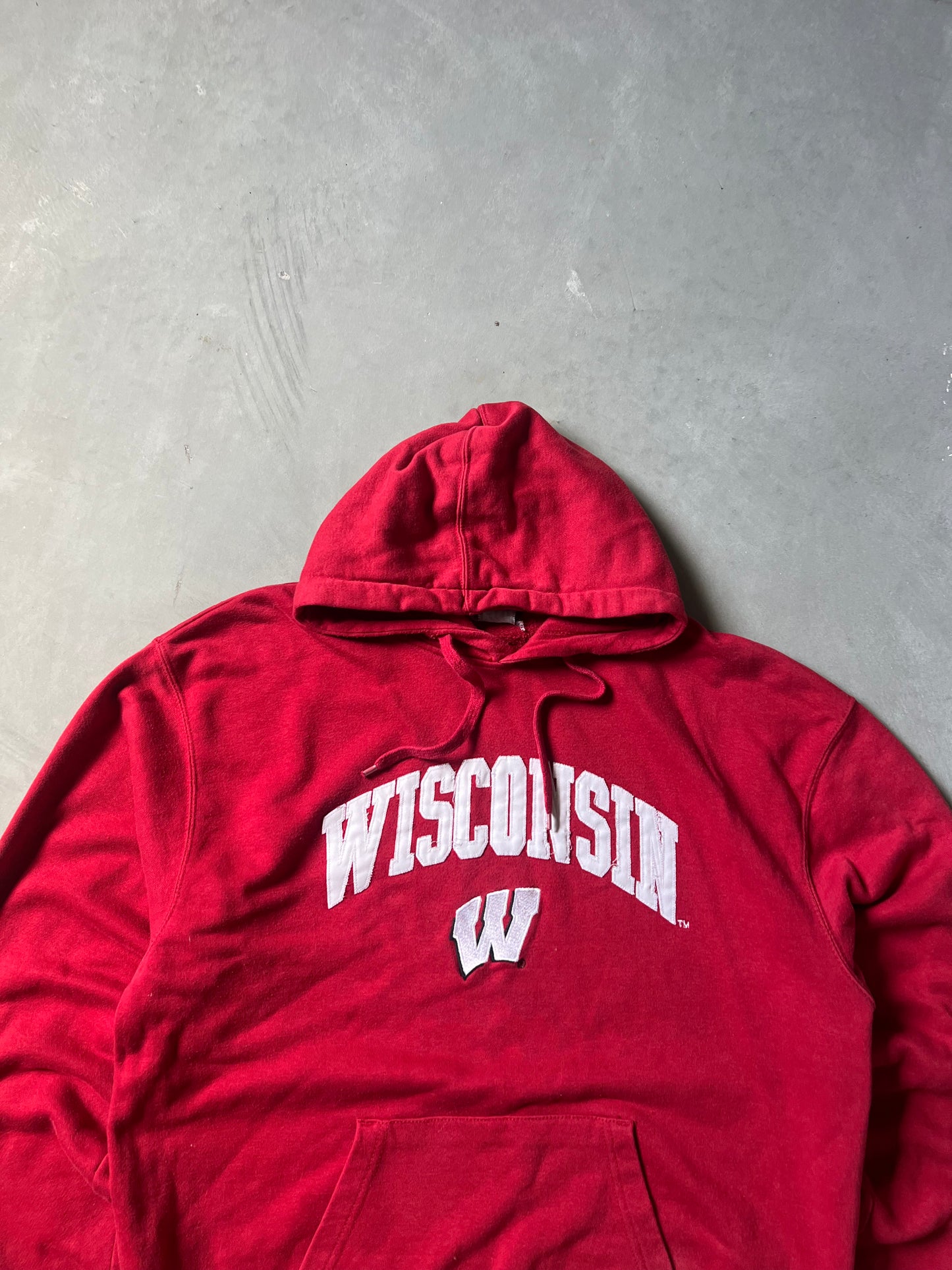 Vintage Red Wisconsin Badgers Hoodie - XL