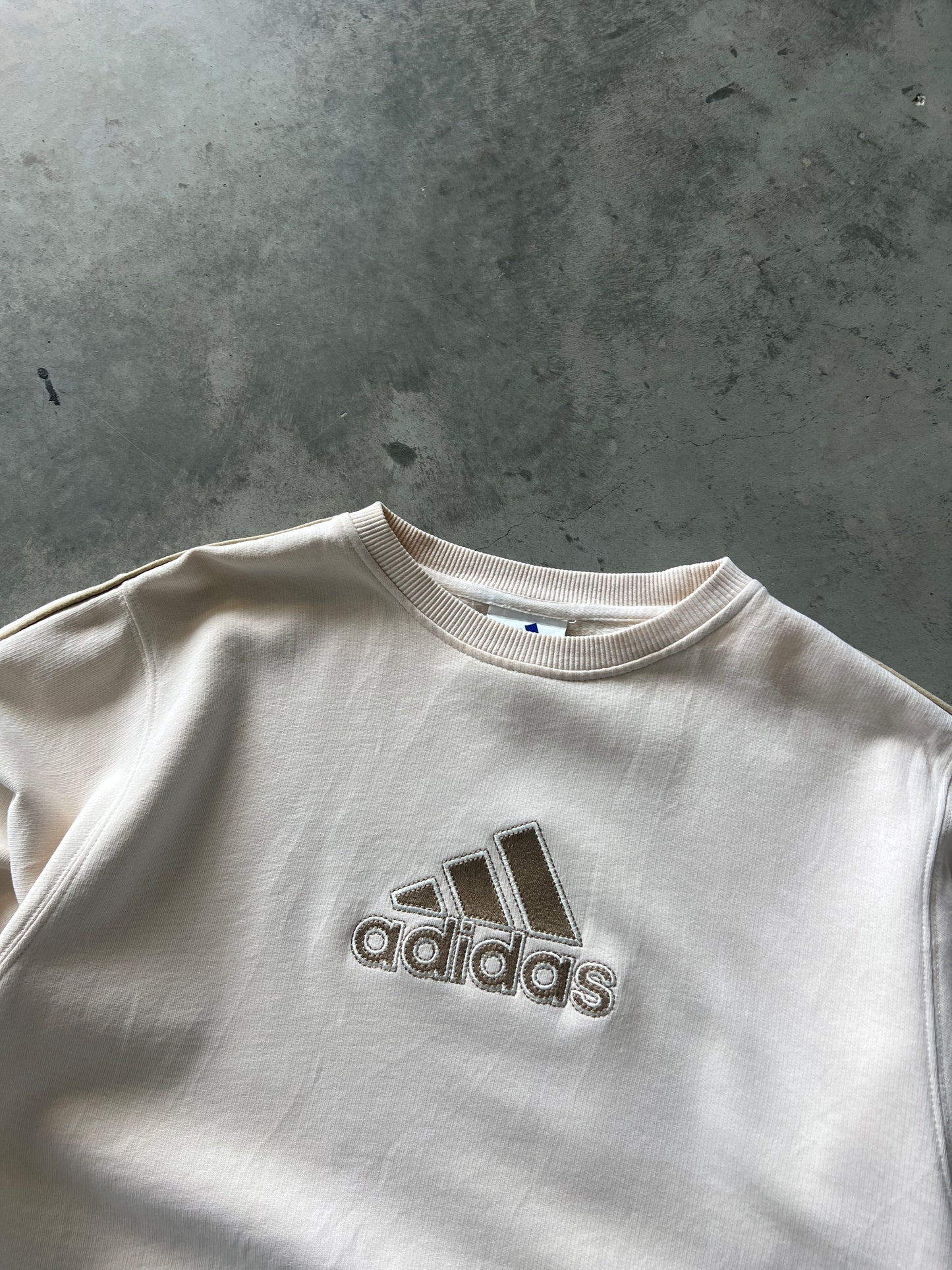 Vintage Tan Adidas Logo Crew - S