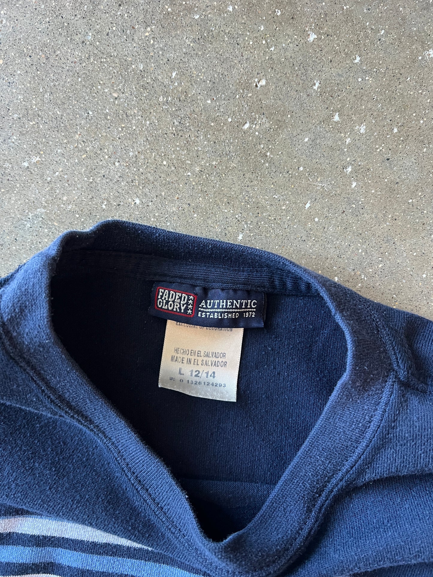 Vintage Navy Blue Stripped Longsleeve Shirt - S