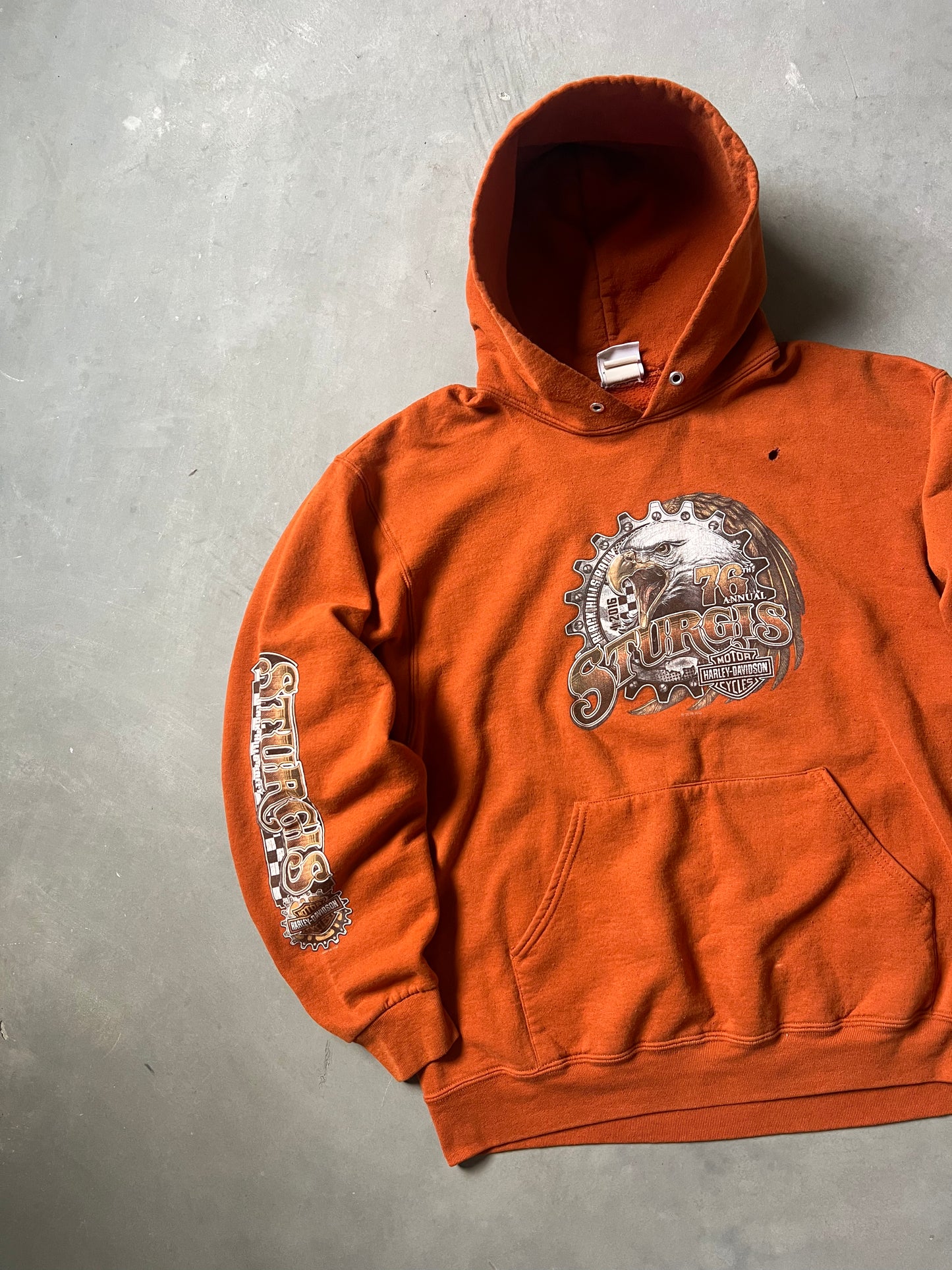 Vintage Orange Sturgis Hoodie - L