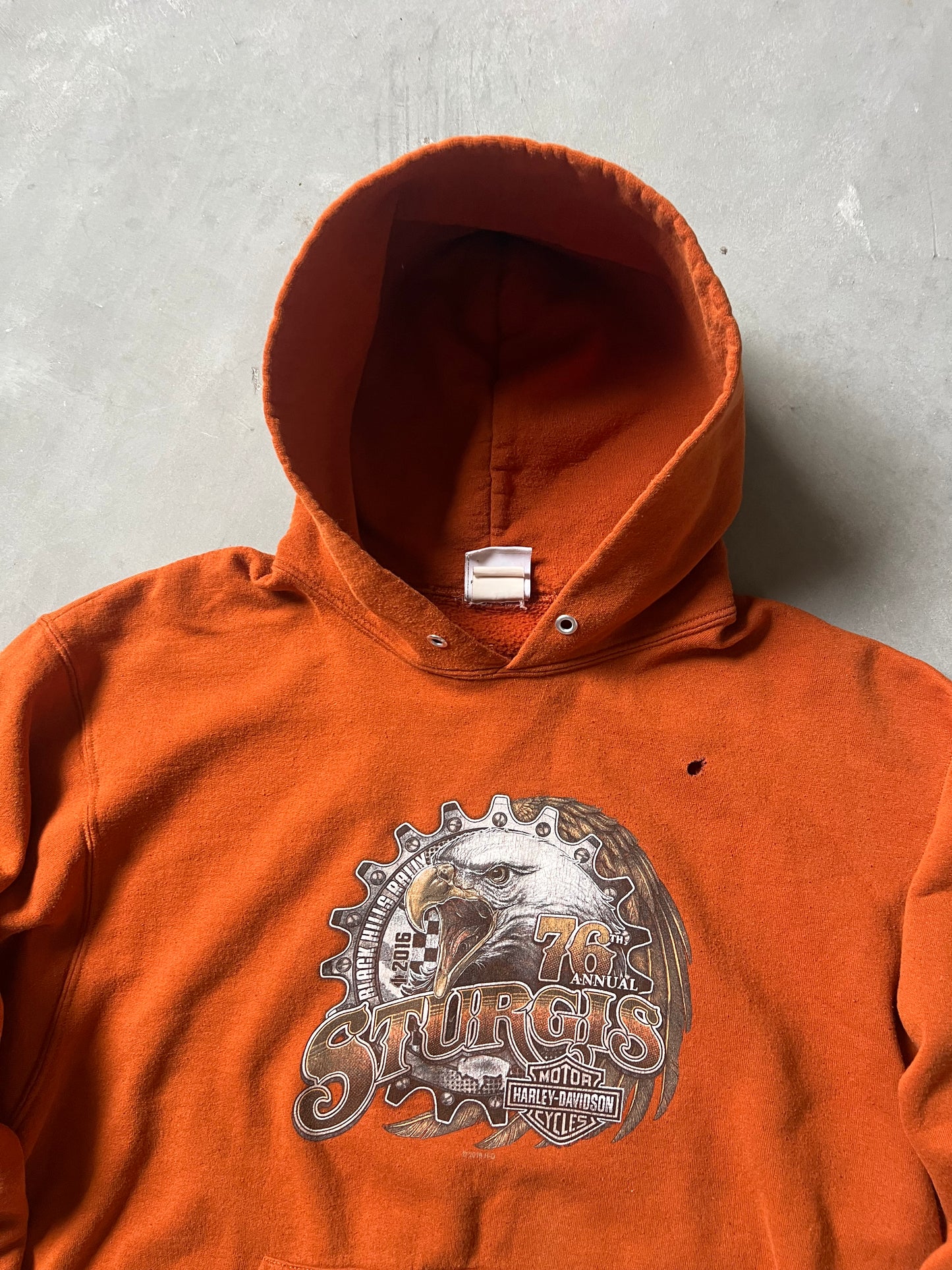 Vintage Orange Sturgis Hoodie - L
