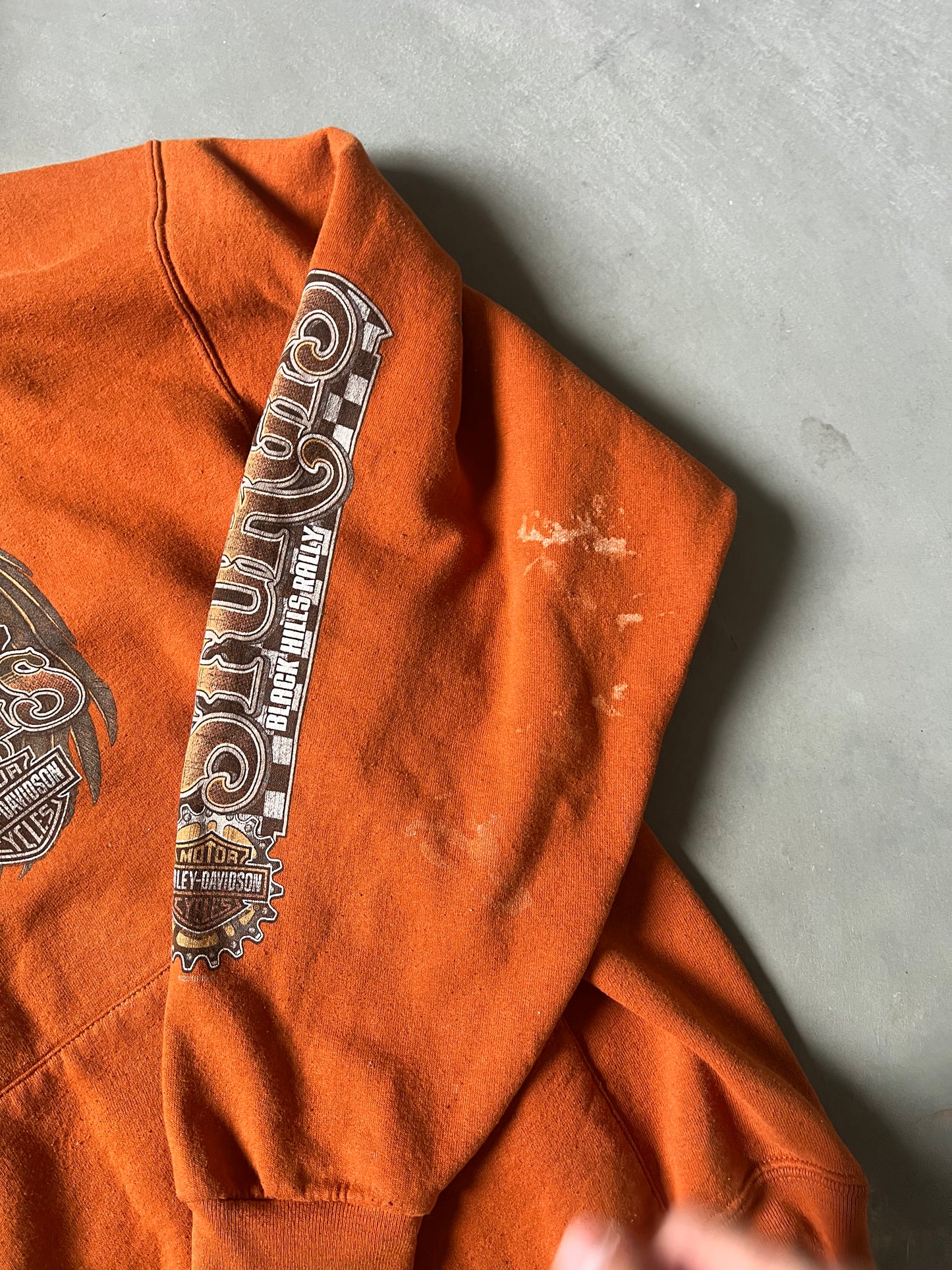 Vintage Orange Sturgis Hoodie - L