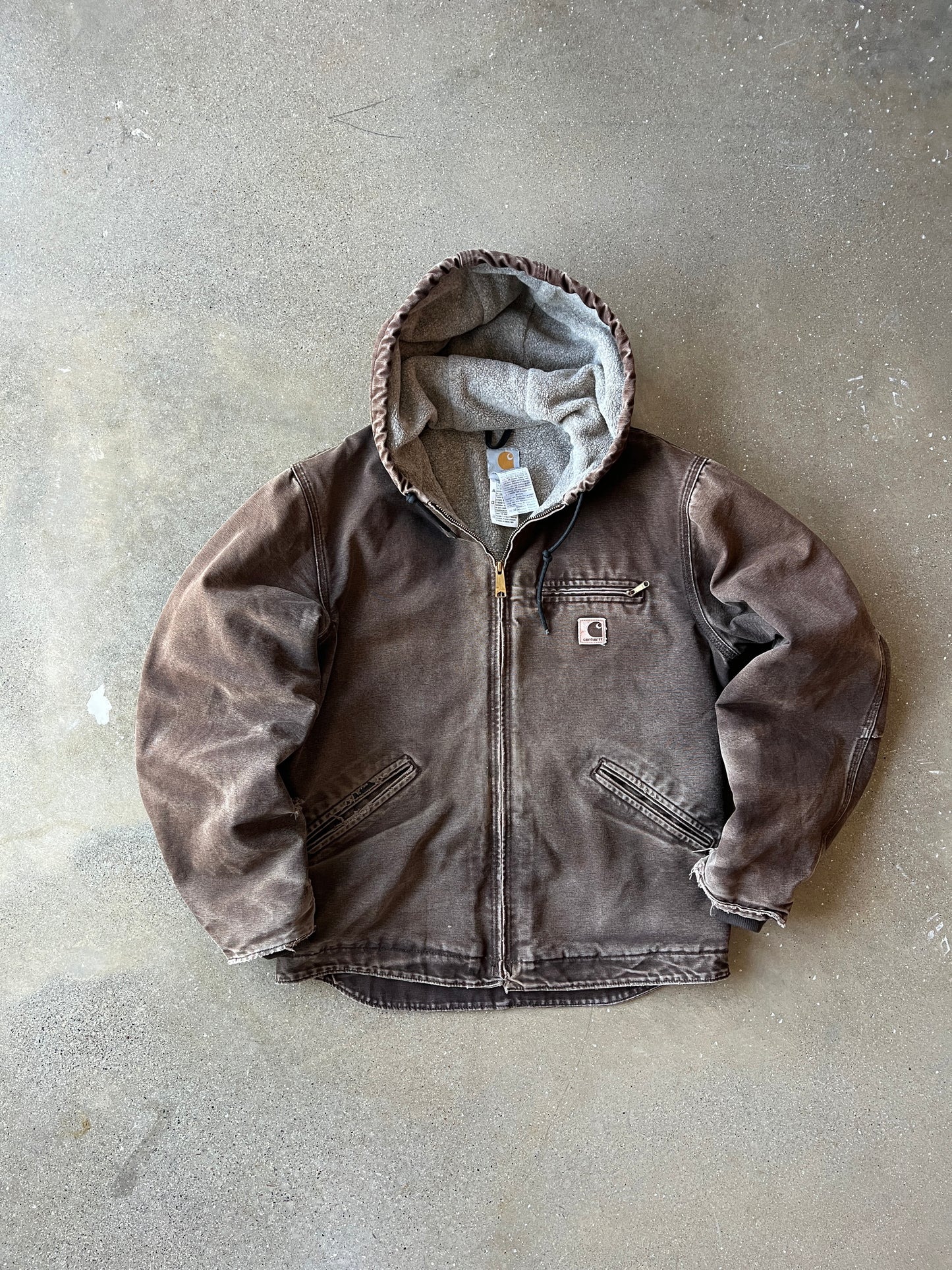 Vintage Faded Brown Carhartt Sherpa Jacket - M
