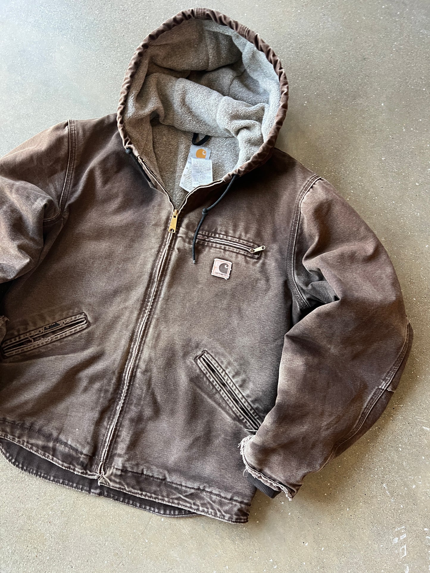 Vintage Faded Brown Carhartt Sherpa Jacket - M