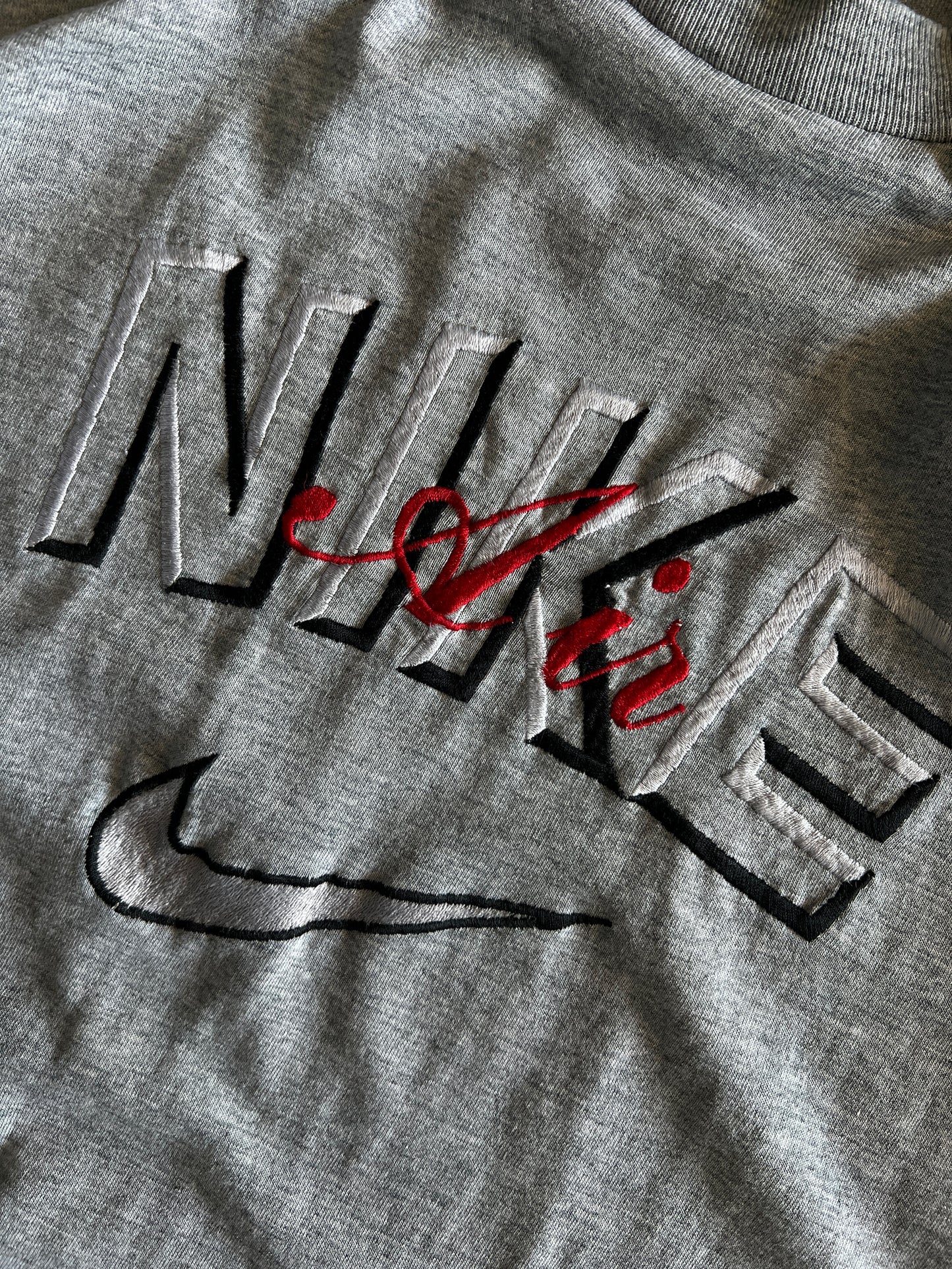 Vintage Grey Nike Spellout Shirt - L