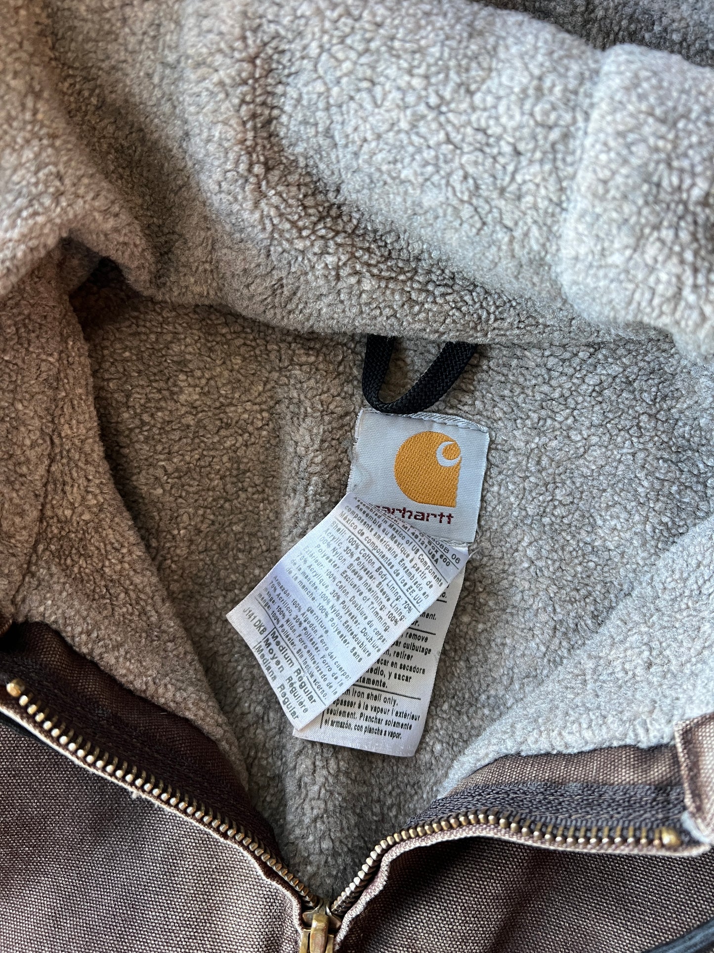 Vintage Faded Brown Carhartt Sherpa Jacket - M