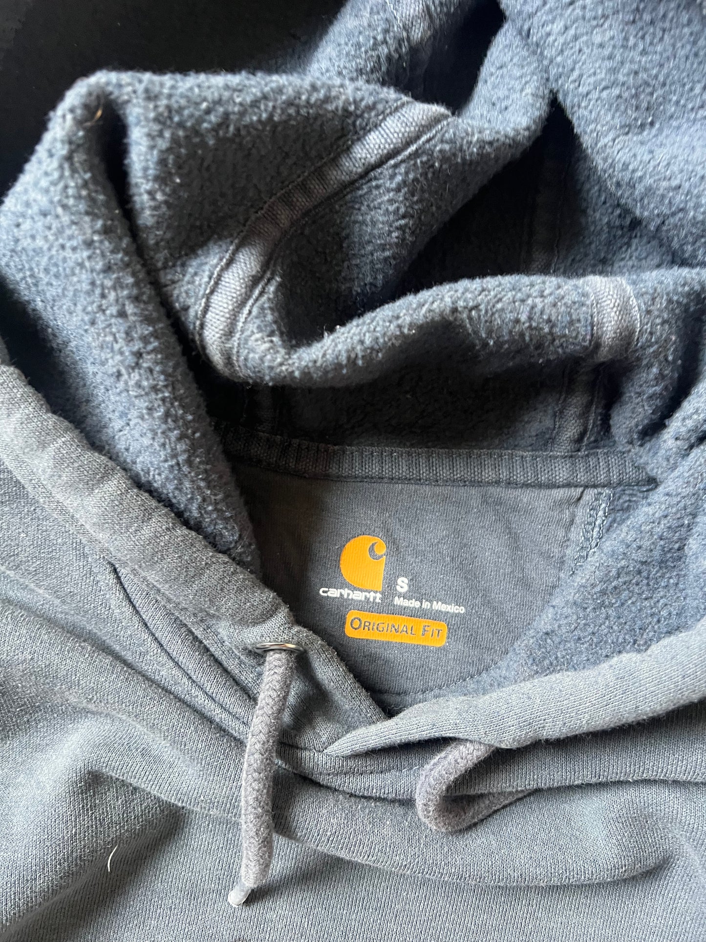 Vintage Navy Blue Carhartt Hoodie - S