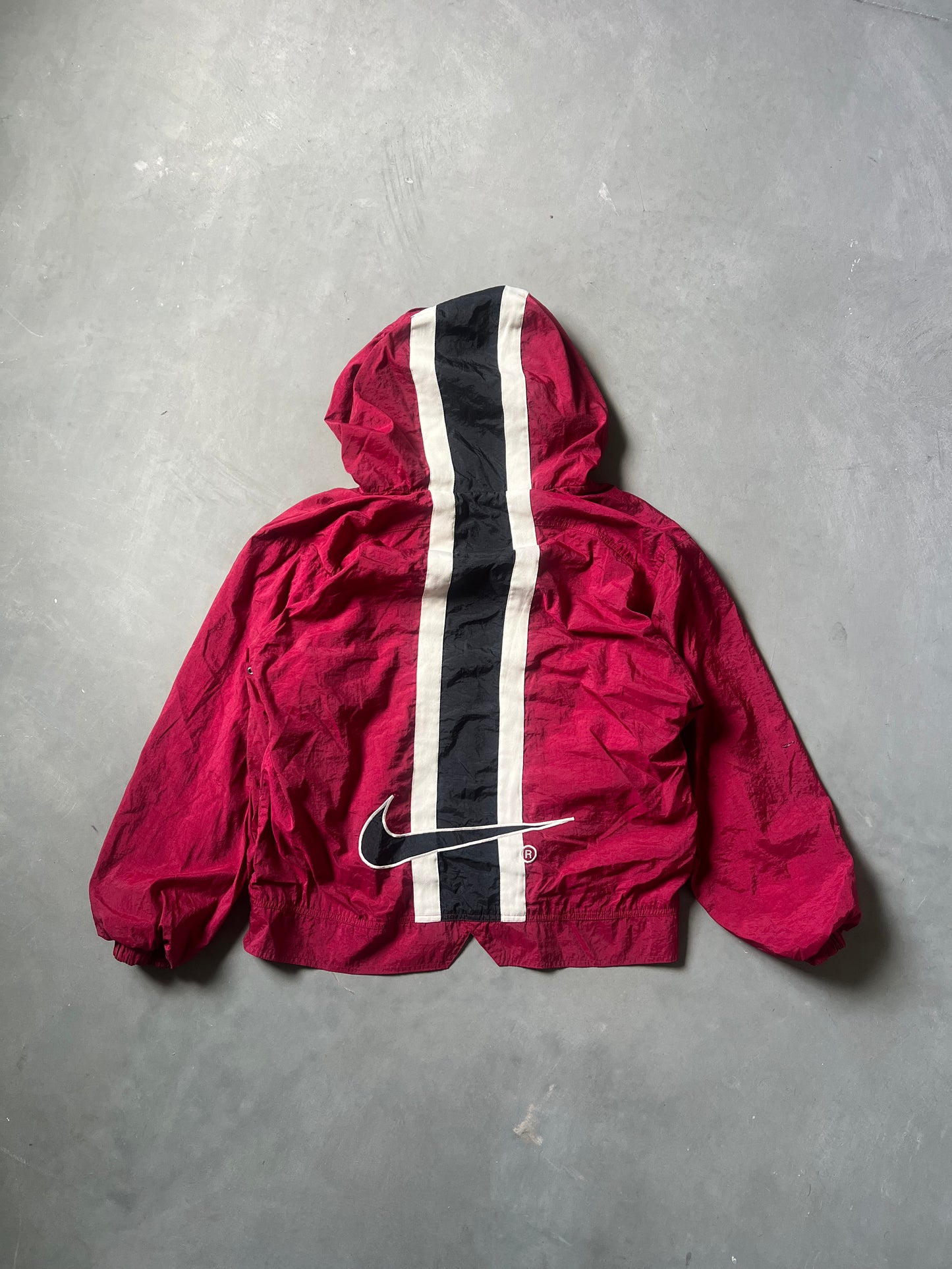 Vintage Red Nike Swoosh Windbreaker - L