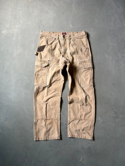 Vintage Faded Tan Wrangler Cargo Pants - 34x30