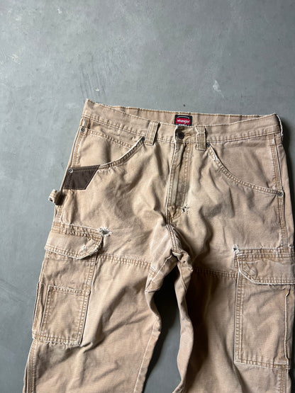 Vintage Faded Tan Wrangler Cargo Pants - 34x30